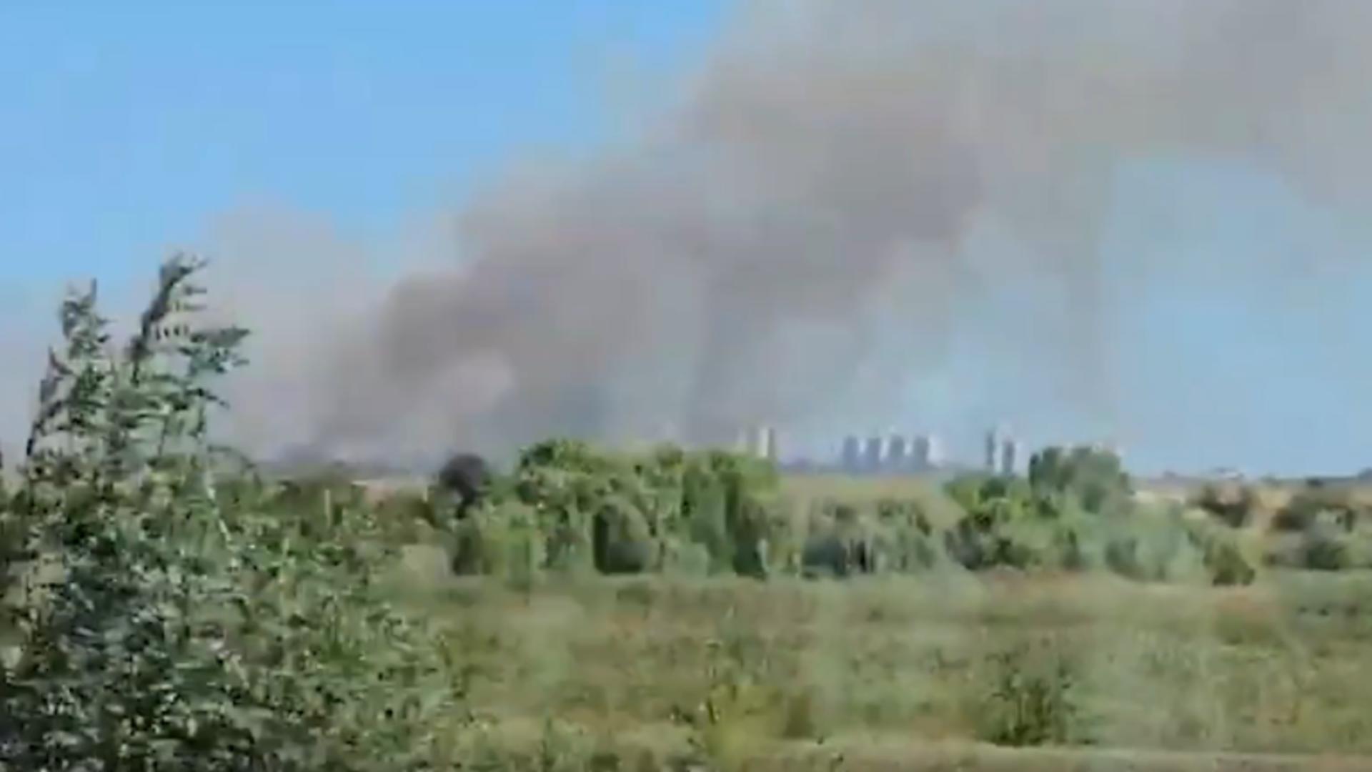 Incendiu puternic de vegetație în apropierea plajei din stațiunea Olimp: 15 hectare, mistuite de flăcări/ Captură video