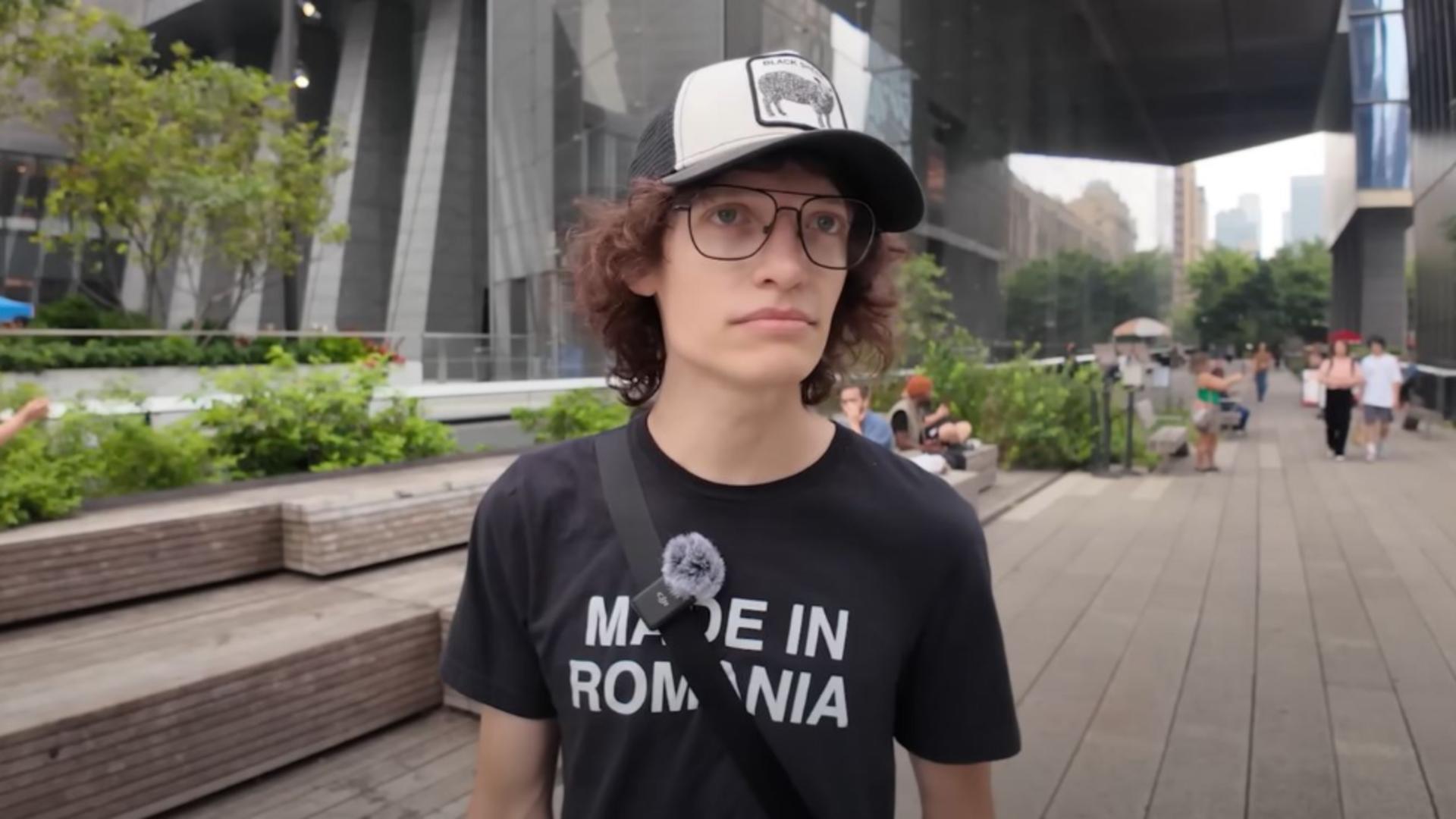 Eduard, românul din New York care promovează România. Foto/captură video