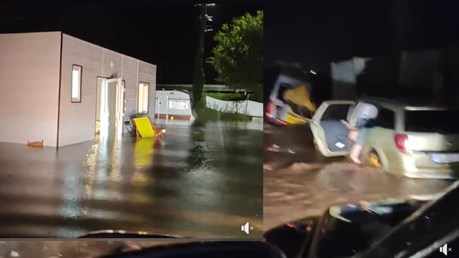 Ploaia a făcut prăpăd în zonele de camping ale stațiunii (foto/video Tudor Maxim)