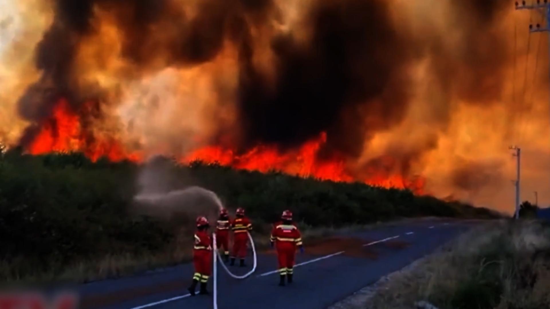 INCENDIU masiv în județul Maramureș/ Captură Baia Mare TV