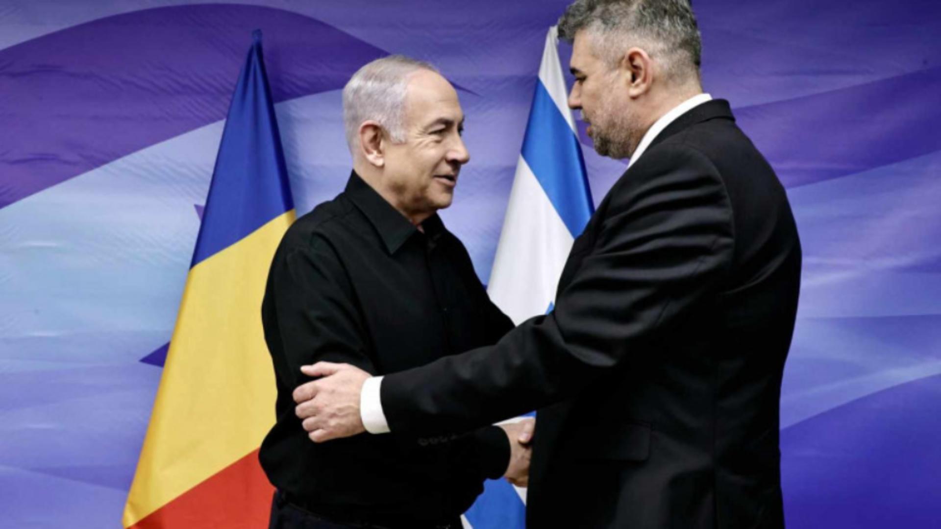 Premierii Marcel Ciolacu și Benjamin Netanyahu. Foto: gov.ro