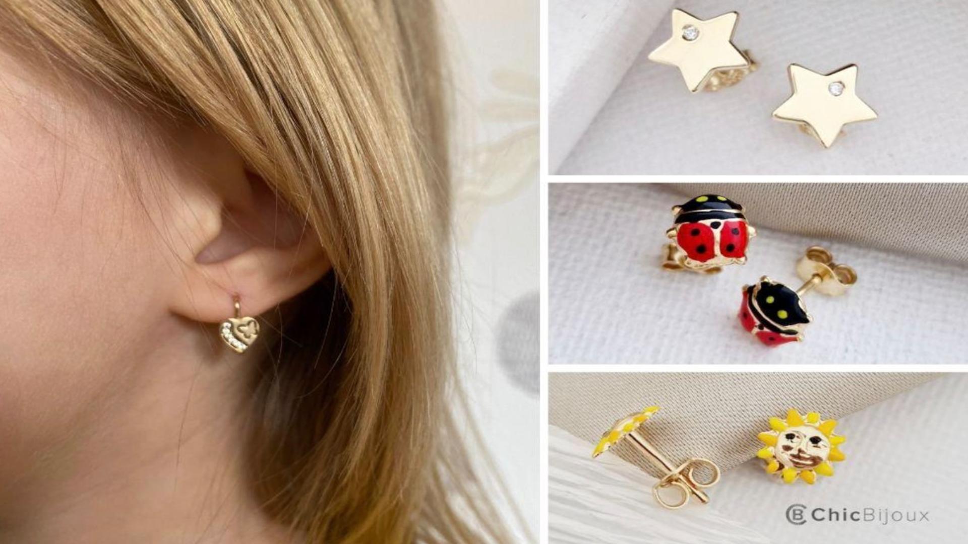 Cercei din aur și alte bijuterii pentru copii: pentru evenimente importante din viața celor mici