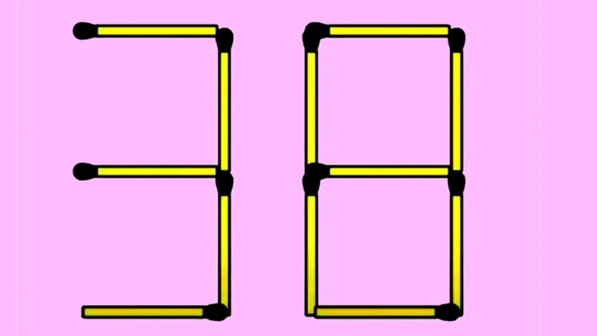 Test IQ doar pentru cei SMART! Dacă vei muta două bețe de chibrit, poți transforma 38 în cel mai mare număr posibil