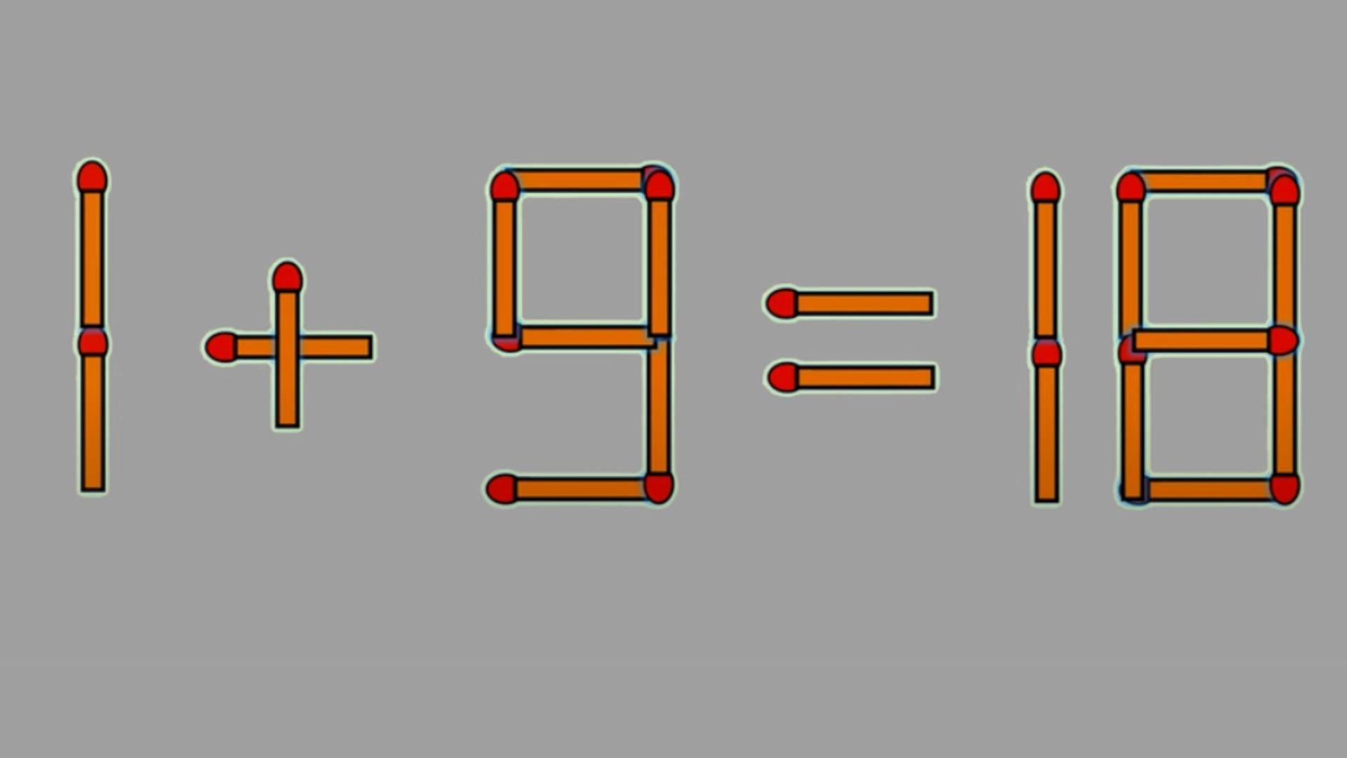 Exclusiv pentru cei cu minți sclipitoare: Test IQ – Rezolvă ecuația „1+9=18” prin mutarea unui singur chibrit!