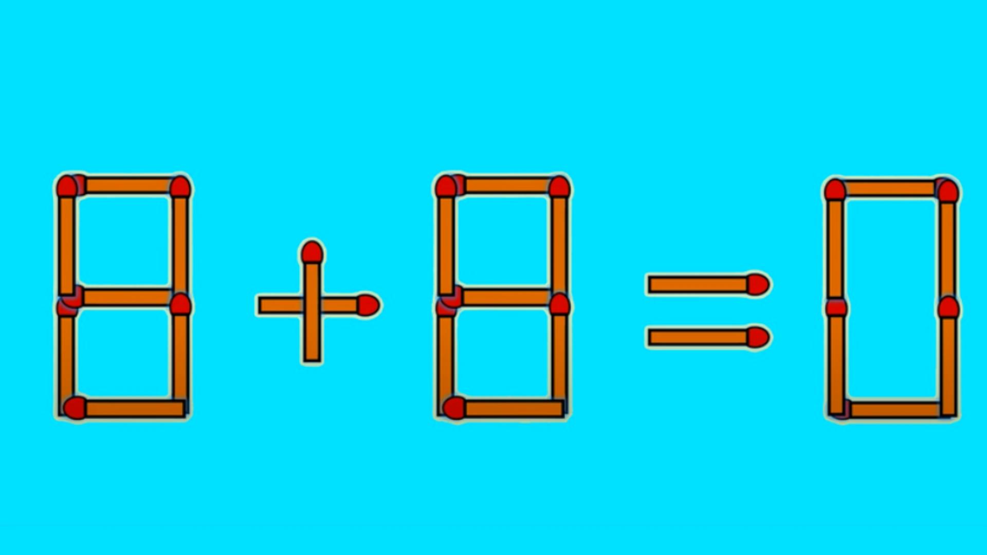 Test IQ doar pentru mințile luminate din acest weekend. Corectează ecuația 8 + 8 = 0