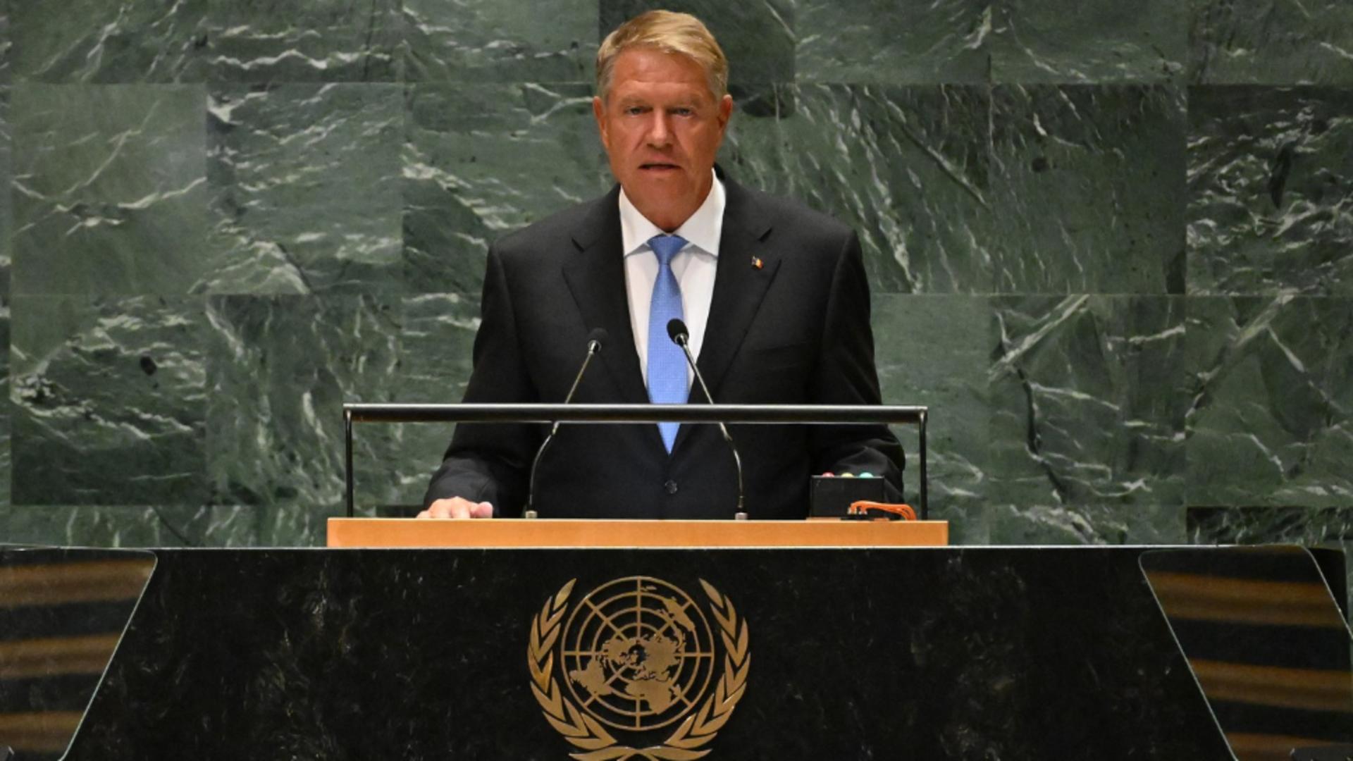 Klaus Iohannis, discurs la ONU. Foto: Profimedia