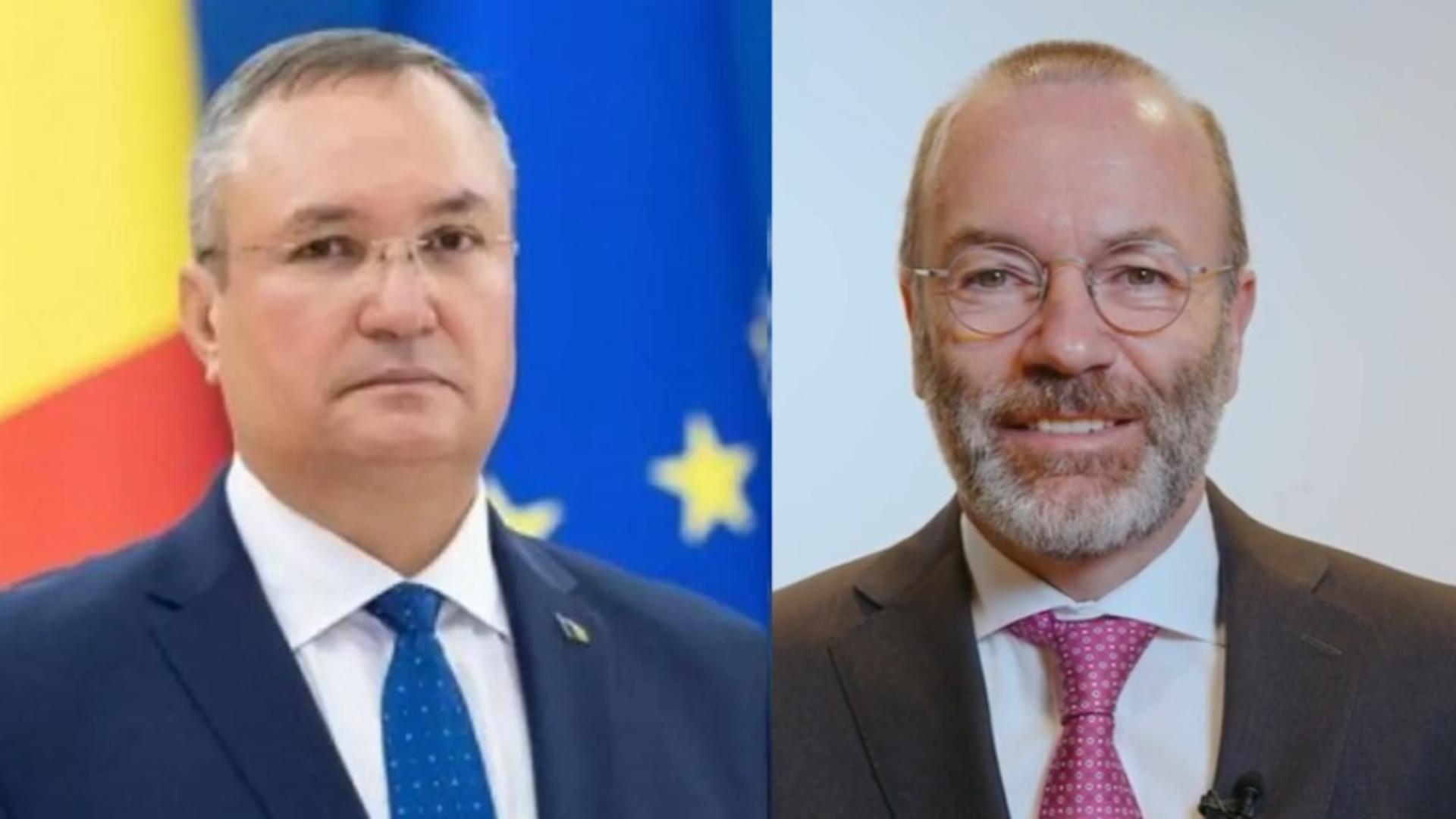 Nicolae Ciucă, susținut în cursa prezidențială de președintele Partidului Popular European, Manfred Weber