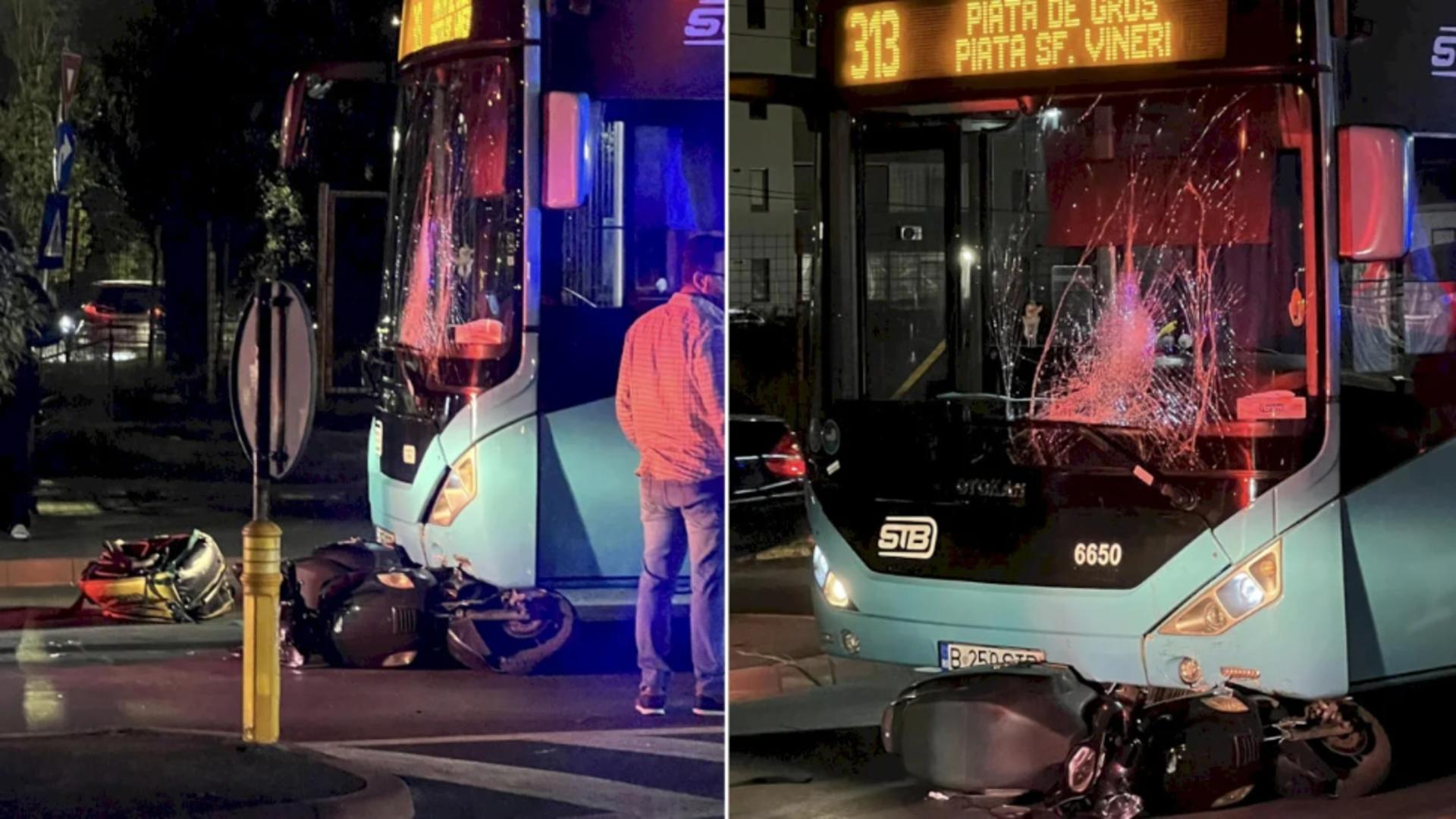 Accident grav pe Bulevardul Metalurgiei din București: un livrator pe scuter, lovit de un autobuz STB