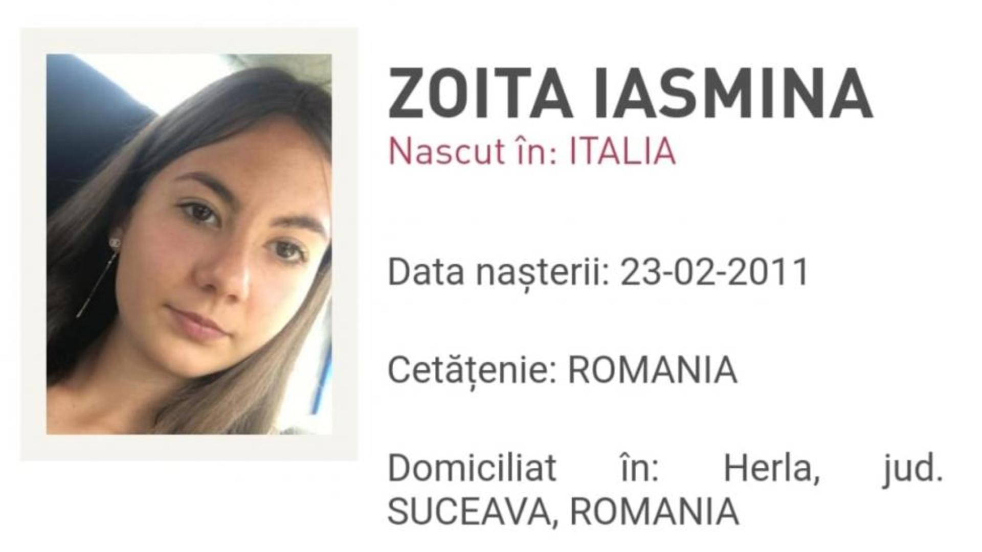 Alertă dispariție minoră! Iasmina are 13 ani și este de negăsit