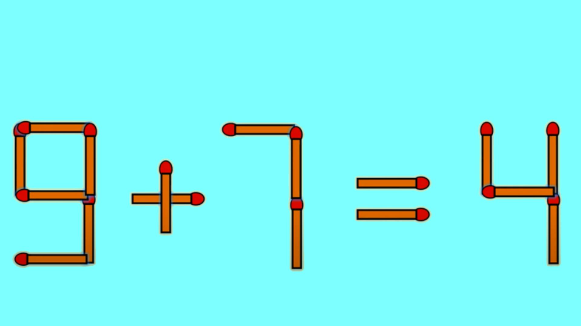 Test IQ la final de săptămână. Cum poți corecta 9 + 7 = 4? Așa afli cât de inteligent ești