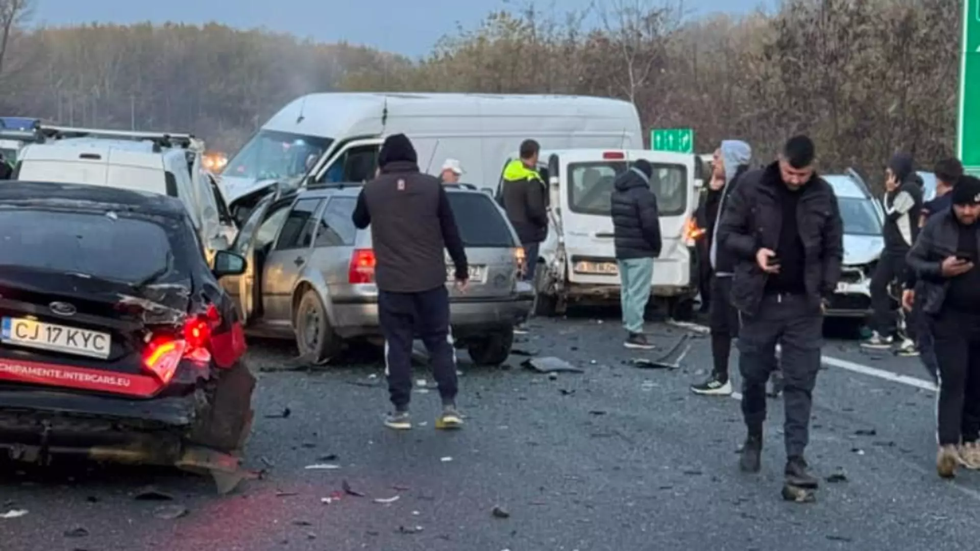 Accident în lanț pe autostrada A3, în județul Prahova