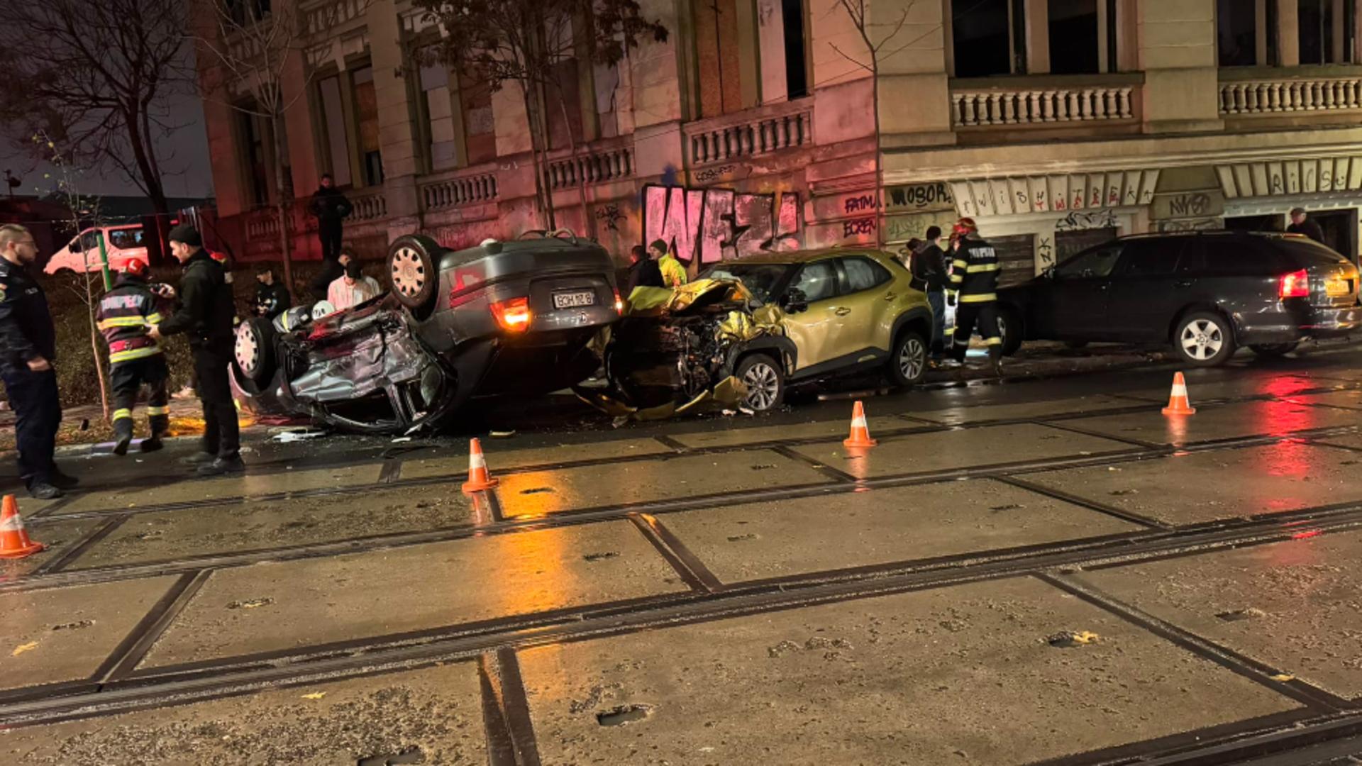 Accident grav pe bulevardul George Coșbuc din Capitală/ Facebook Info Trafic Bucuresti si Ilfov