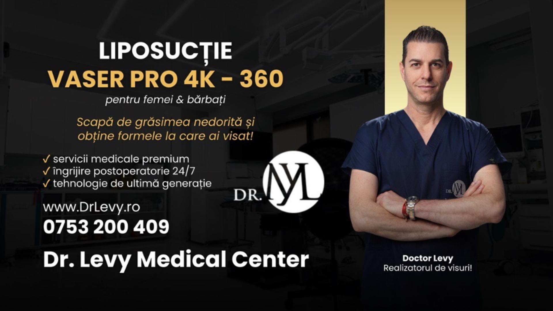 Liposucție Vaser PRO 4K 360, la Clinica Dr. Levy din București: inovația care redefinește conturul corpului