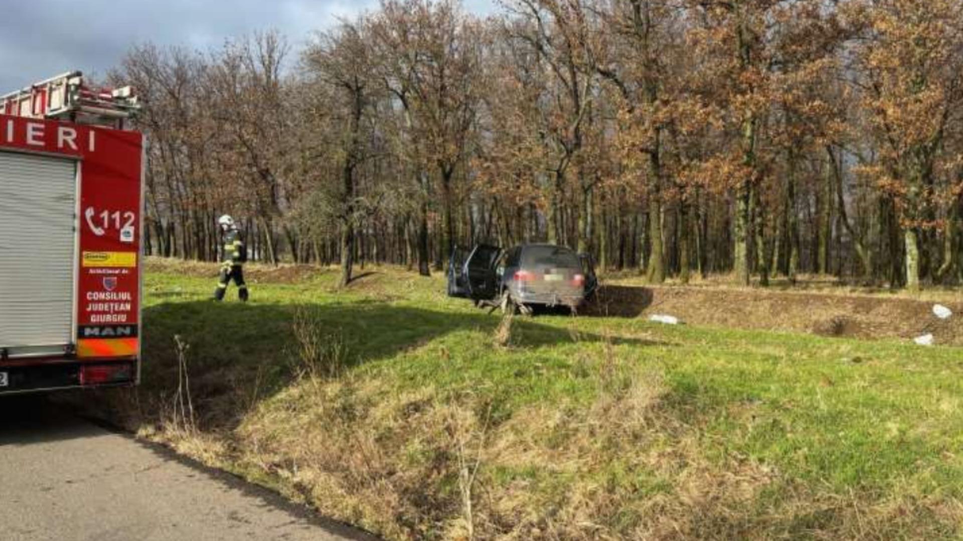 Accident pe DC 142 la intrarea în localitatea Letca Veche, judeţul Giurgiu