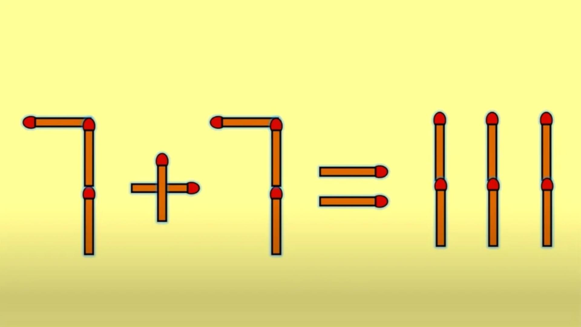 TEST IQ doar pentru cei care au o minte SCLIPITOARE. Cum puteți corecta ecuația 7 + 7 = 111