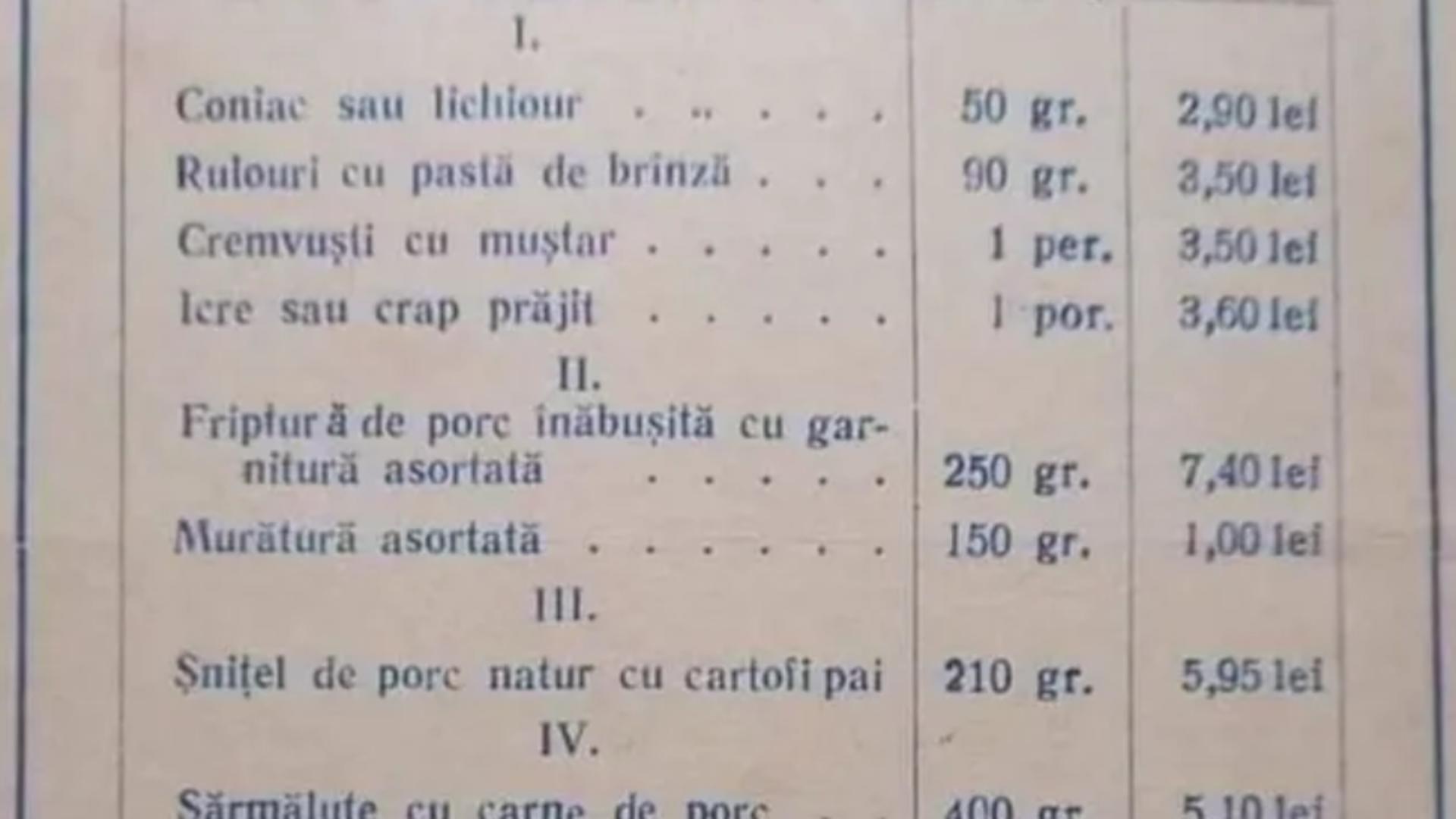 Cât costa masa petru Revelionul 1987-1988