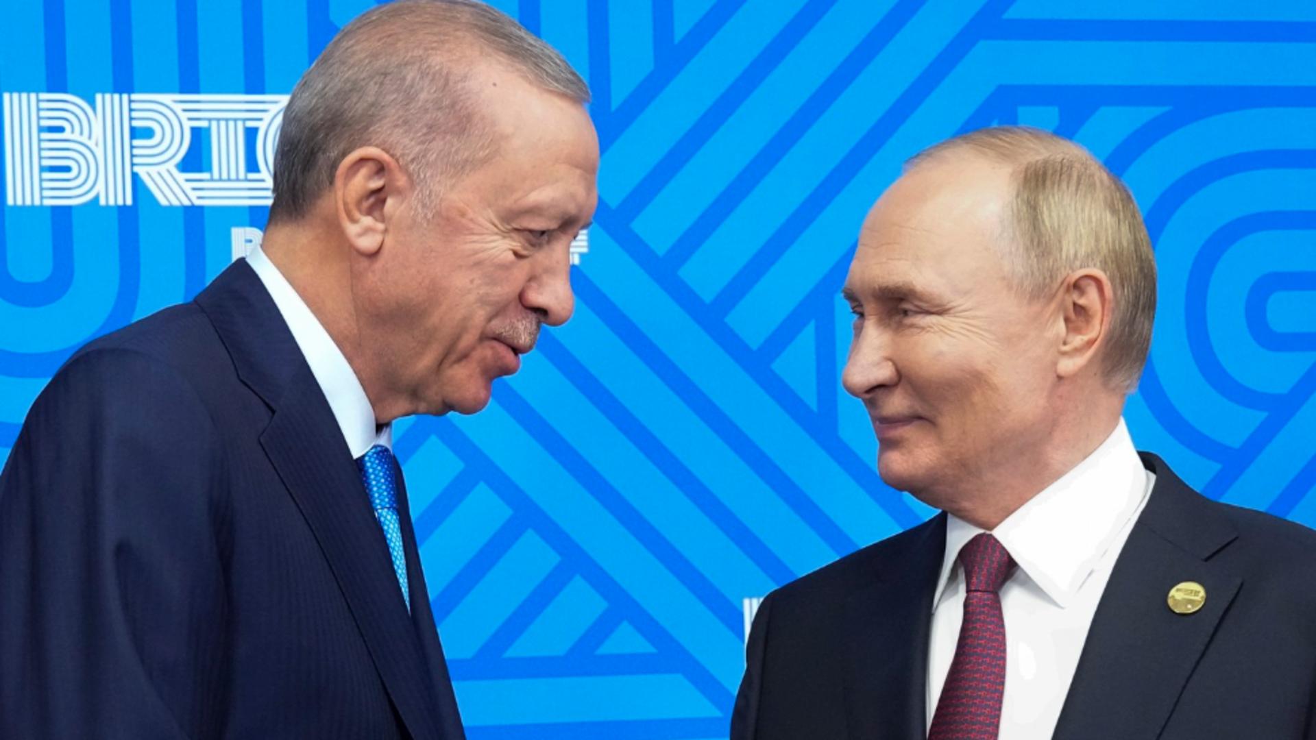 Vladimir Putin și Recep Tayyip Erdogan. Foto: Profimedia