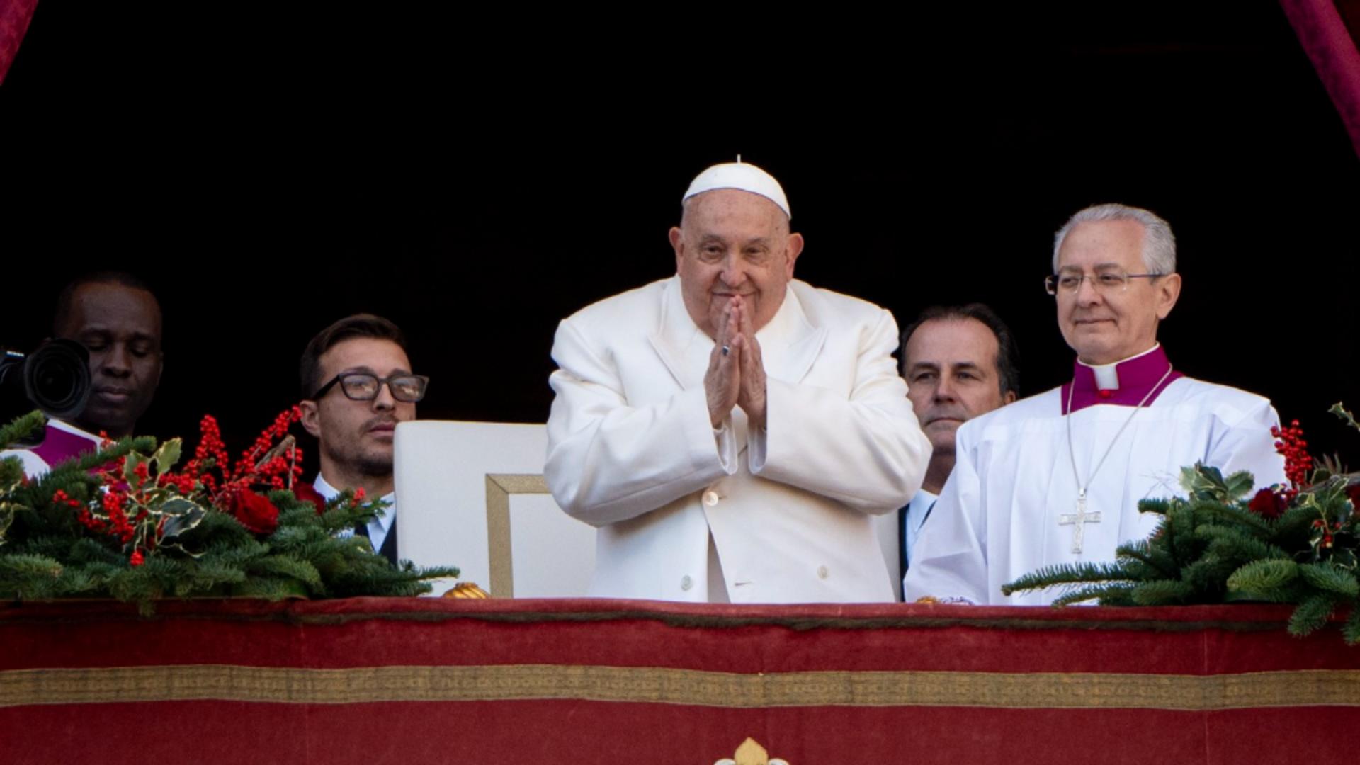 Papa Francisc a lansat un apel pentru pace (foto: Profimedia)