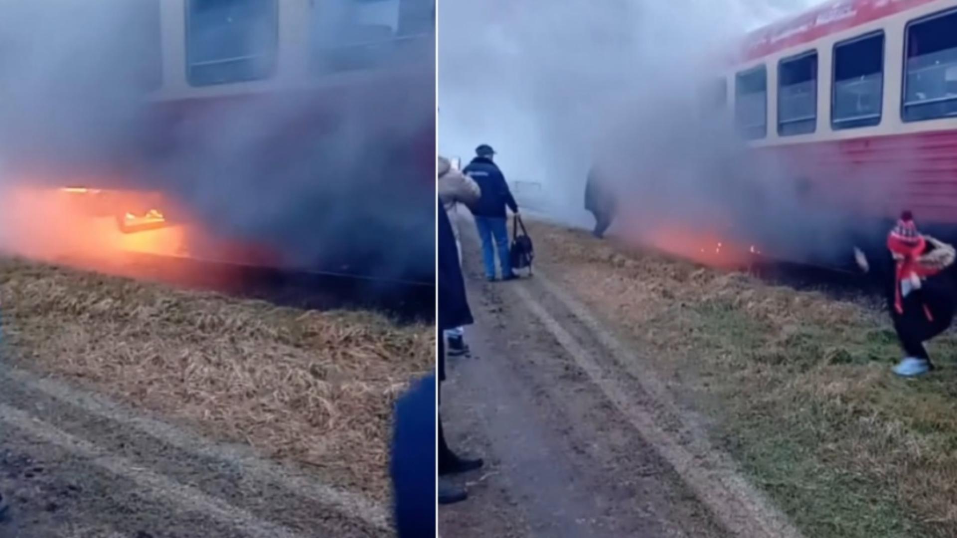 Panică într-un tren din România: a luat foc în mers! Călătorii au sărit din vagoane să se salveze