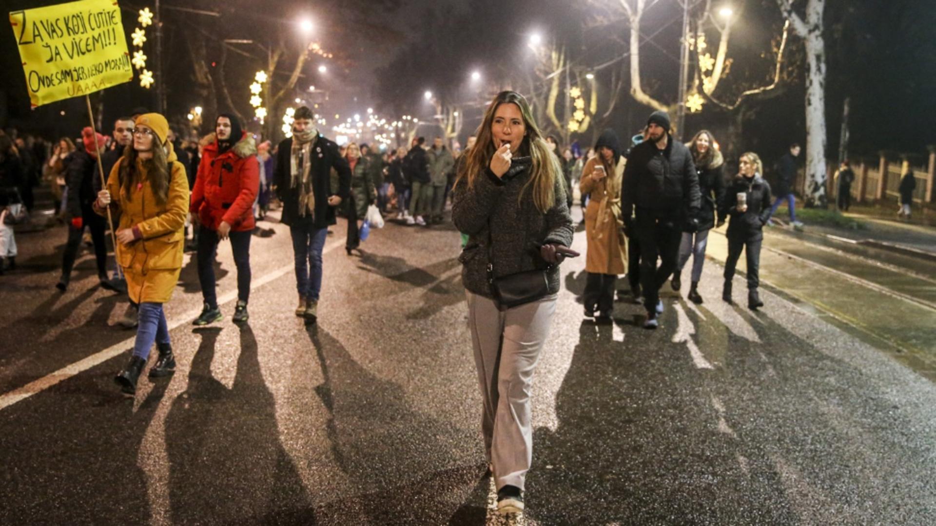 Protestatarii au blocat zilnic traficul in Serbia. Foto/Profimedia