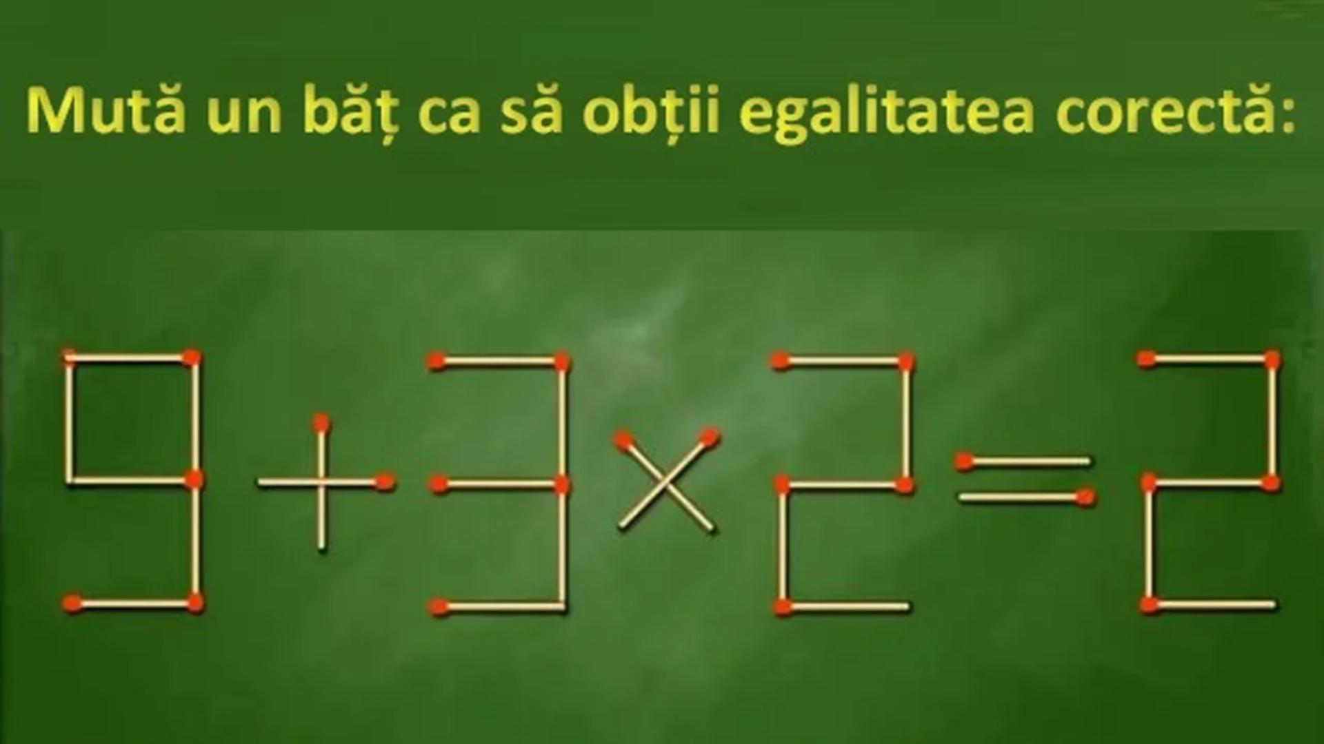 Testul IQ de miercuri! Te încumeți să corectezi ecuația 9+3x2=2