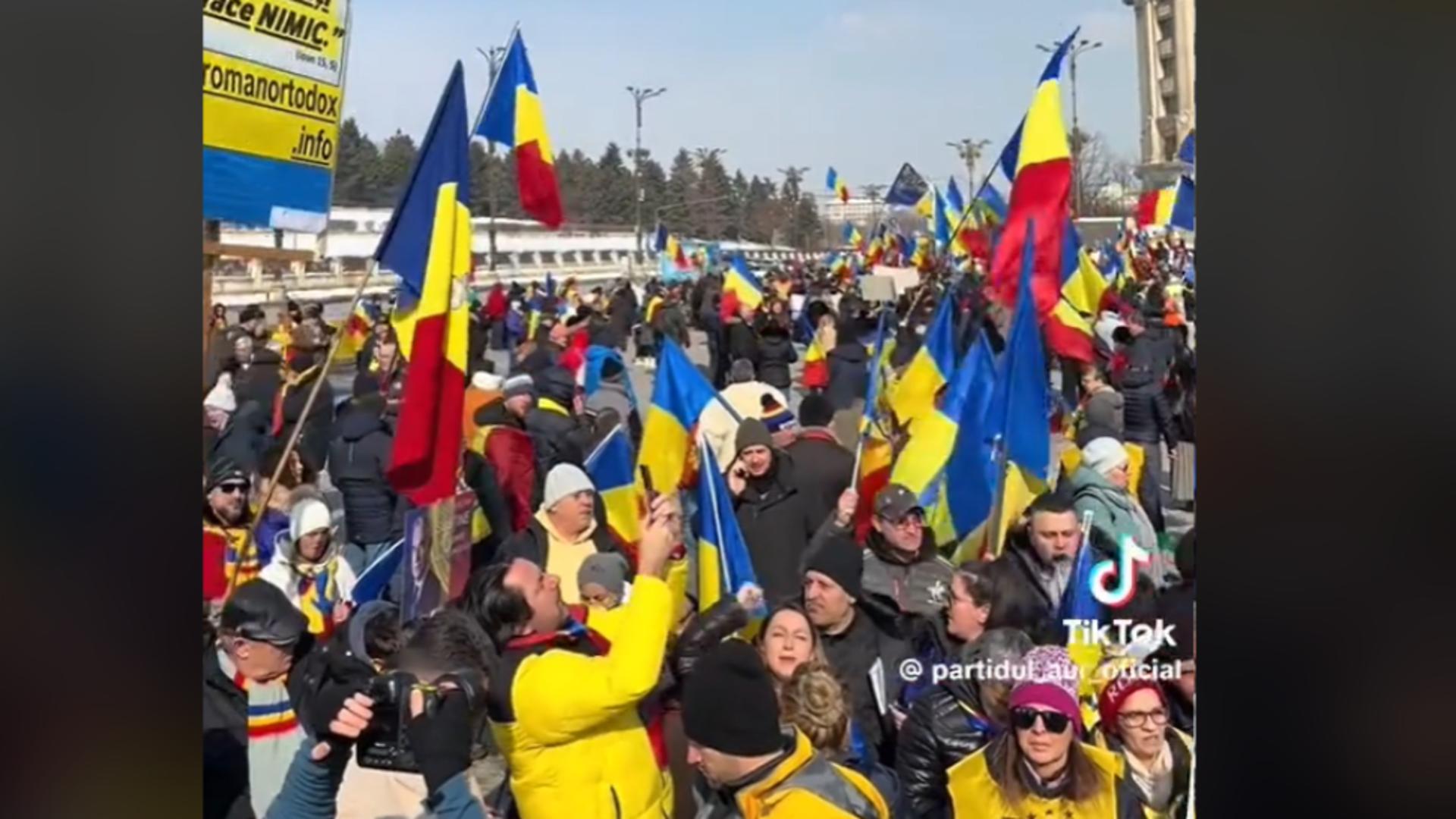 MMobilizare masivă pe rețelele sociale pentru marele PROTEST din 1 Martie. Un milion de români sunt așteptați în Capitală VIDEO/ Captură video