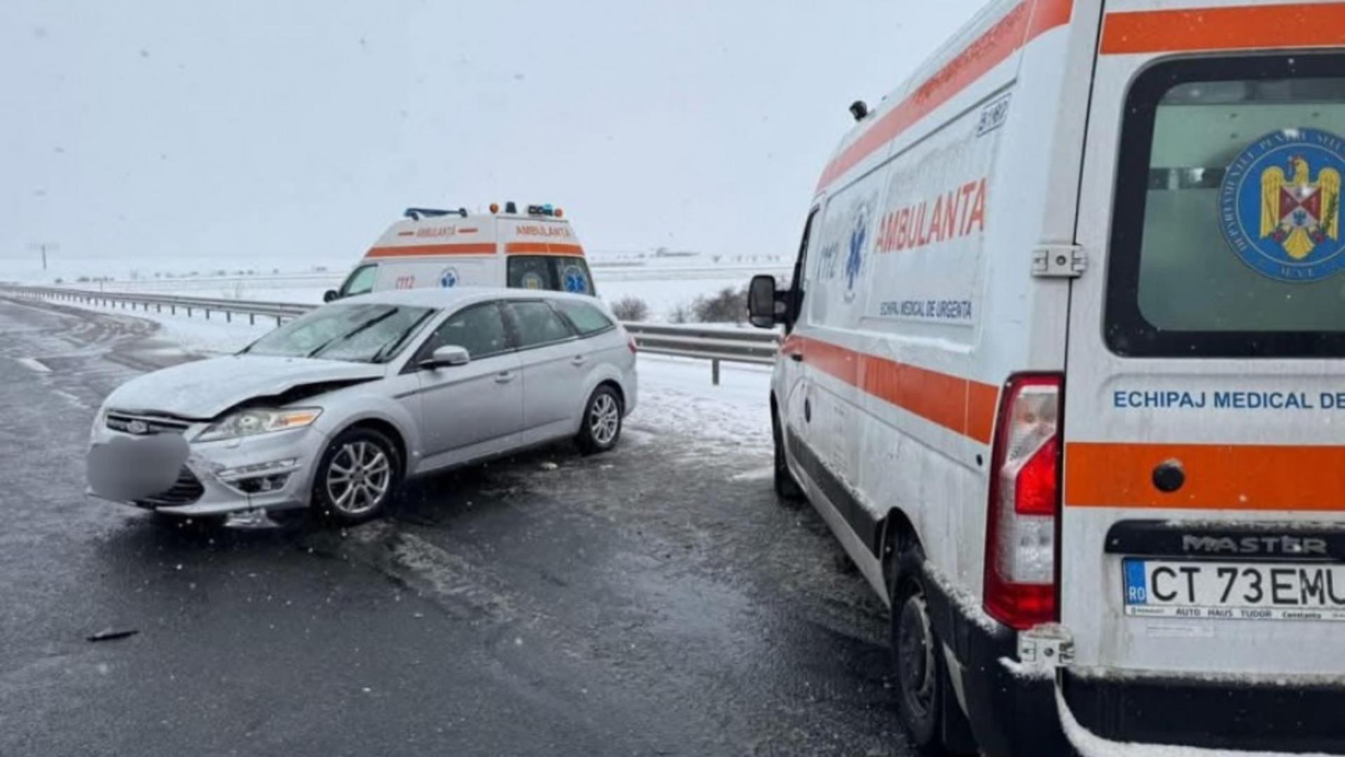 Trafic îngreunat din cauza vremii. Accident pe autostrada A2