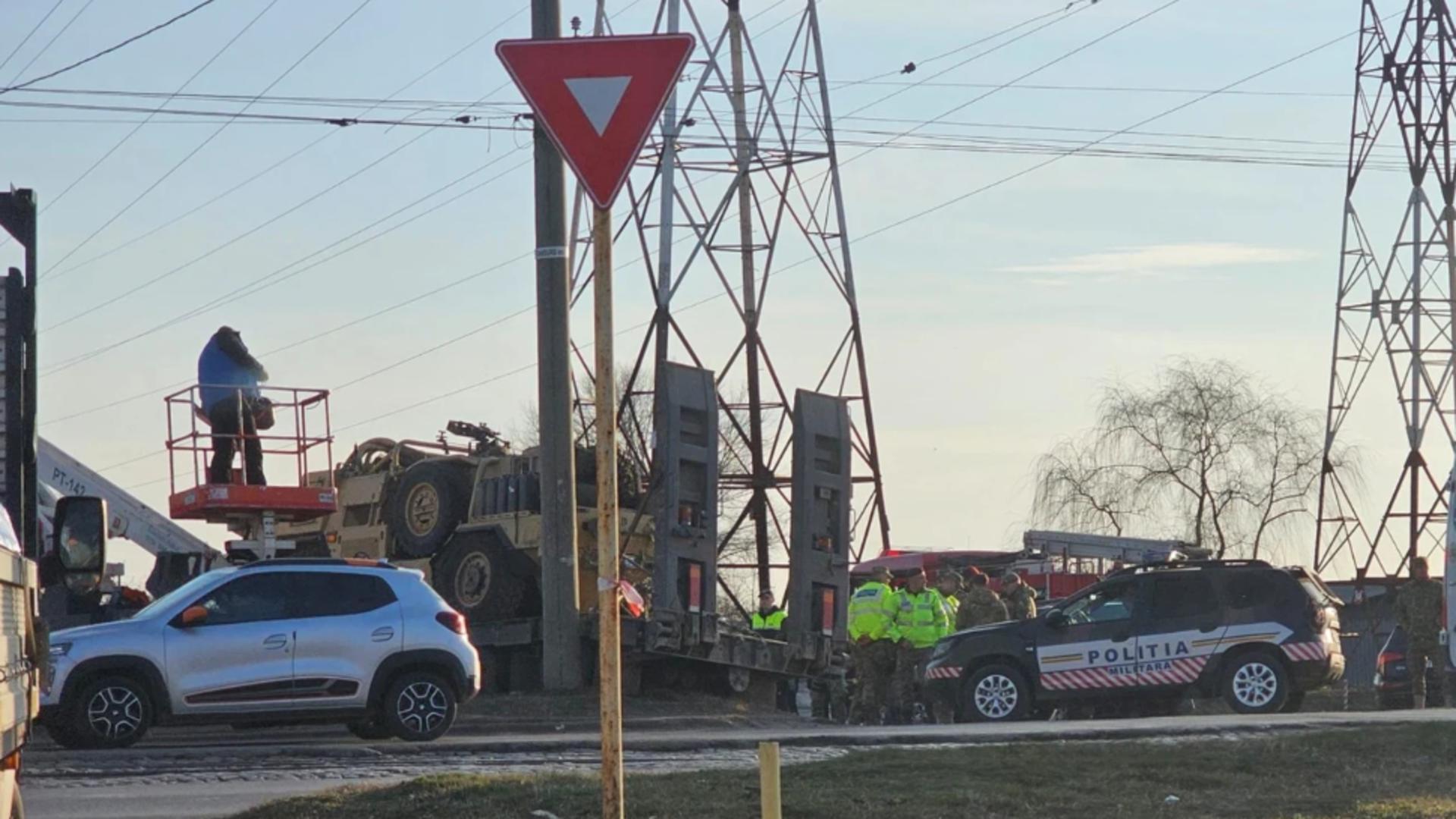 Un soldat britanic a produs un accident demn de cascadorii râsului pe șoseaua de centură a orașului Galați. FOTO: Facebook