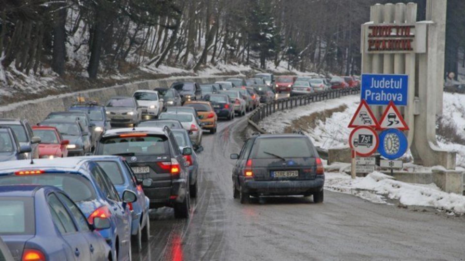 Se criculă bară la bară, pe DN1, în Județul Prahova. Foto/Arhivă