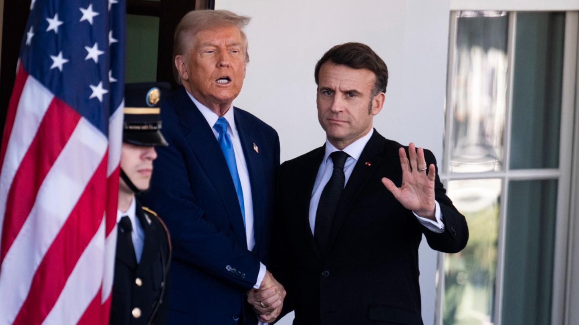 Întâlnire crucială Donald Trump-Emmanuel Macron. Foto: Profimedia