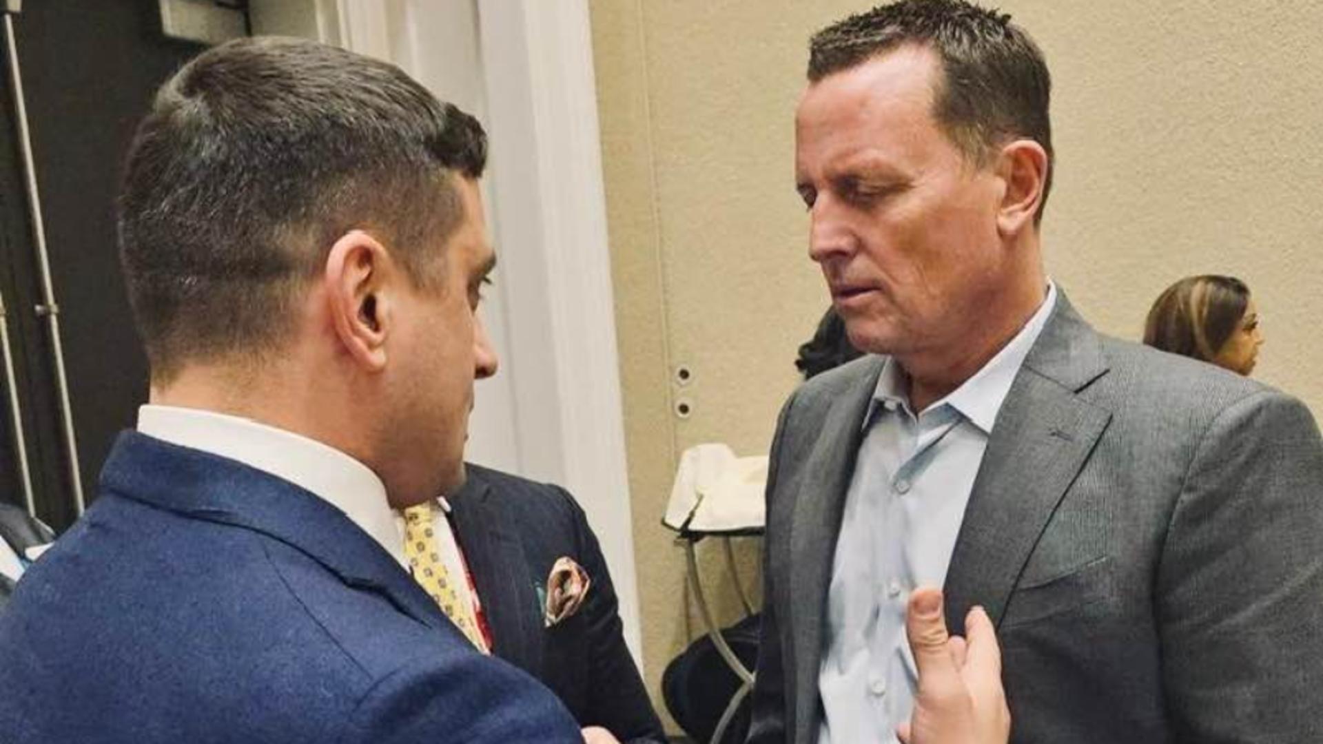 George Simion, liderul suveraniștilor, și Richard Grenell, apropiat al președintelui Trump. Foto/G Simion 