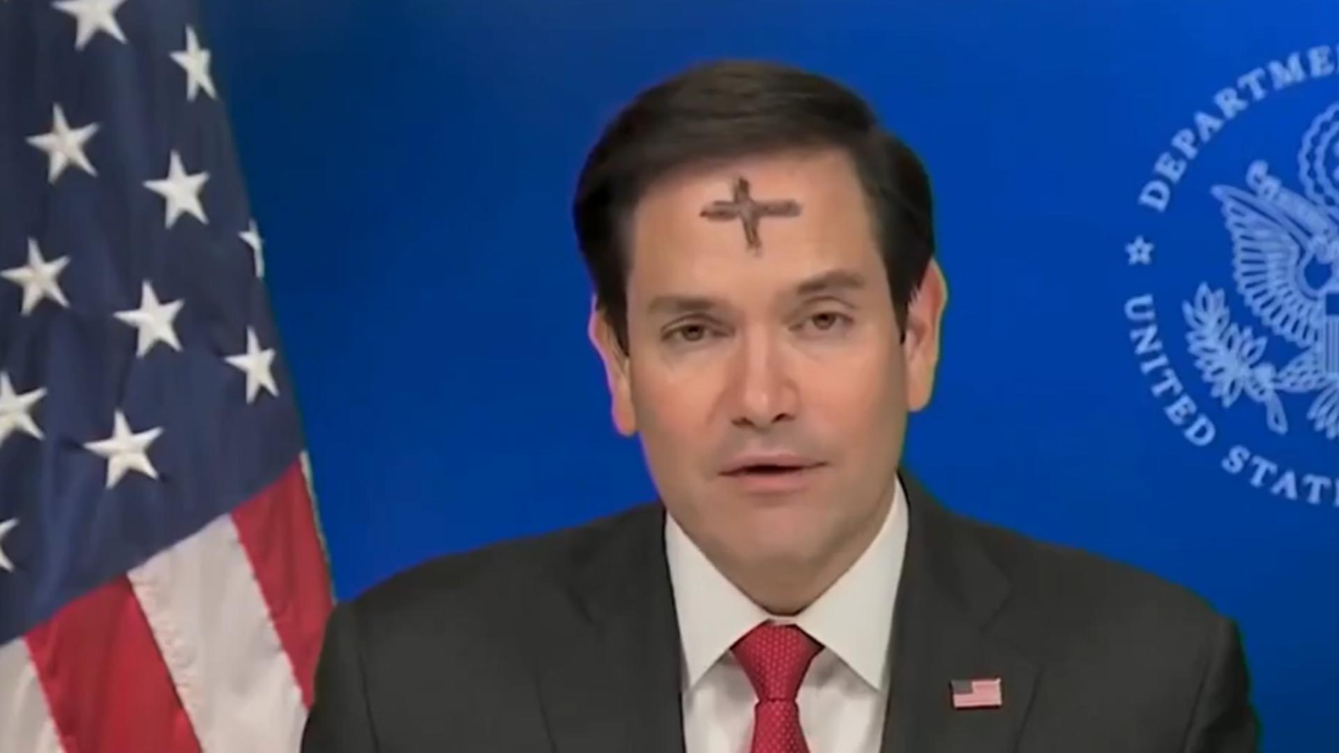 Mark Rubio în timpul apariției la Fox News