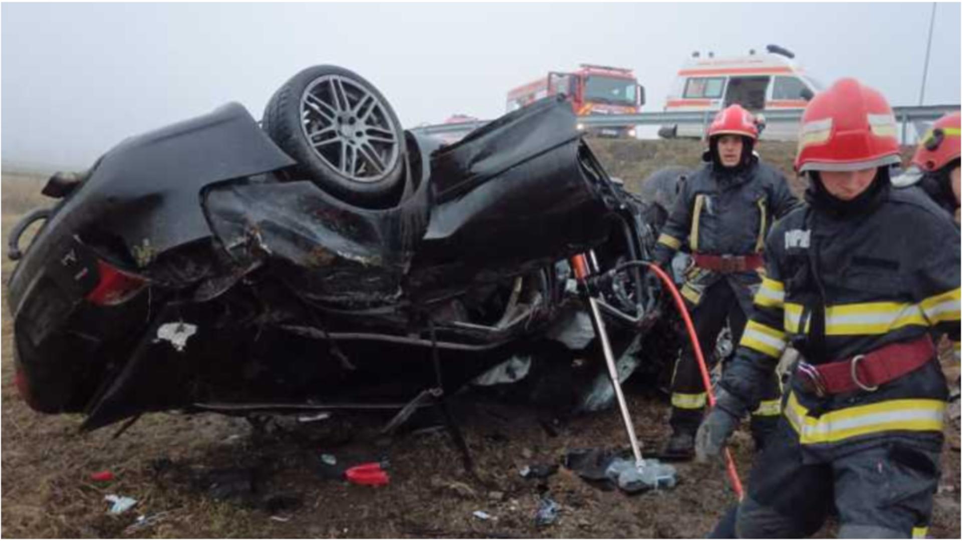 Accident tragic în Suceava. Un bărbat a murit după ce s-a răsturnat cu mașina