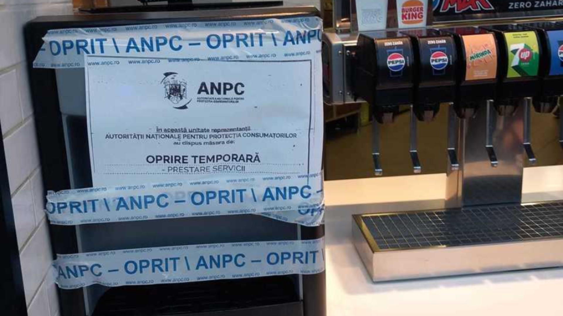 Activitatea restaurantului fast food a fost sistată de inspectori ANPC. Foto/ANPC