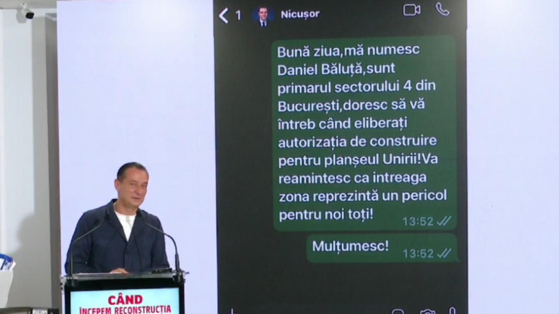 Războiul Băluță-Nicușor Dan pe subiectul Planșeului Unirii intră într-o nouă etapă