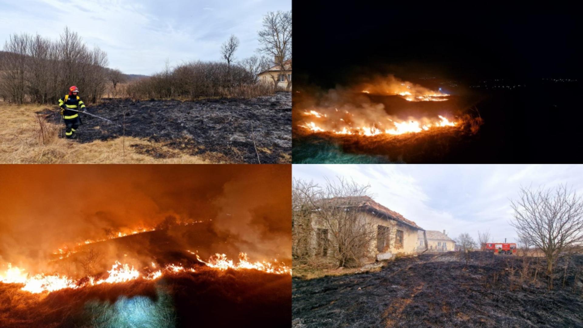 Incendiile de vegetație au scăpat de sub control. FOTO: ISU Botoșani