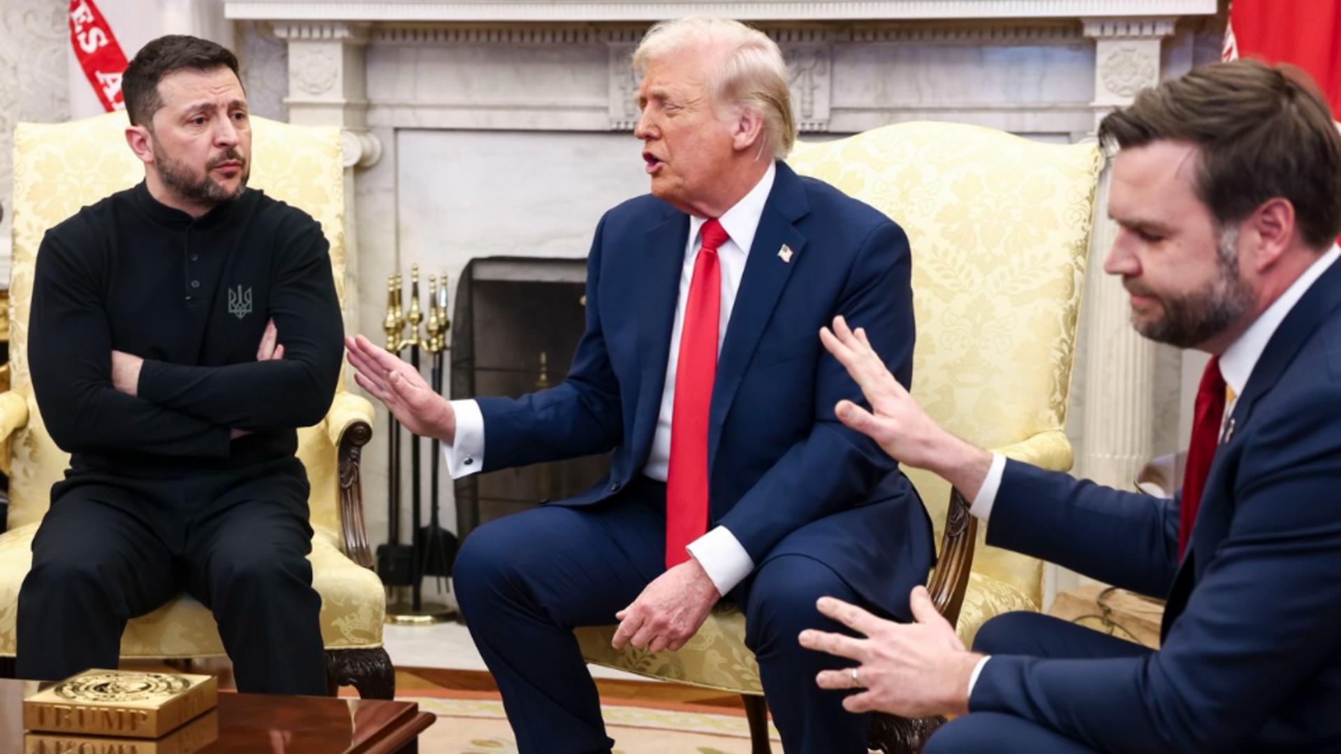 Scandalul de la Casa Albă dintre Volodimir Zelenski, DOnald Trump și JD Vance. Foto: Profimedia