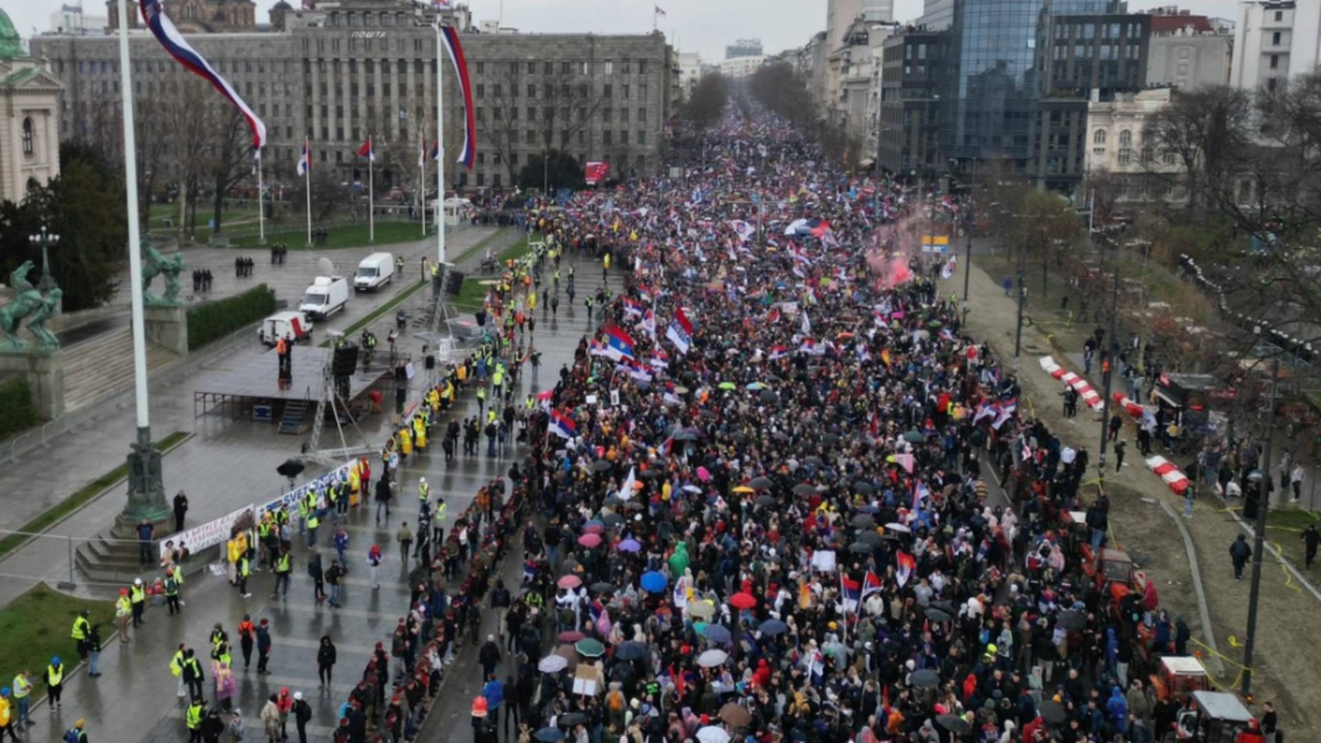 Proteste în Serbia. Foto: Profimedia