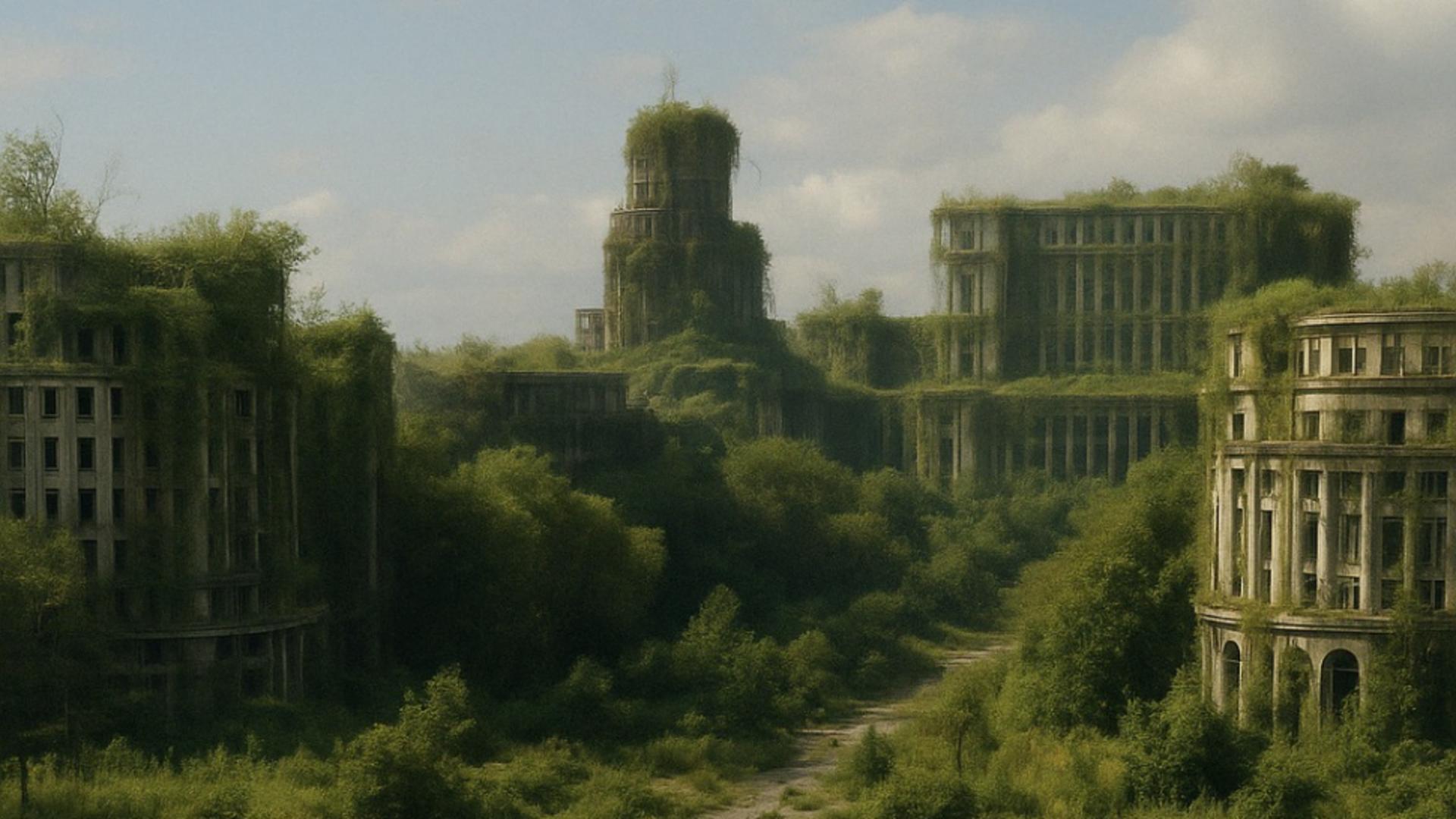 Palatul Parlamentului și zona Unirii după o mie de ani (grafica: FB/Kino Loy)