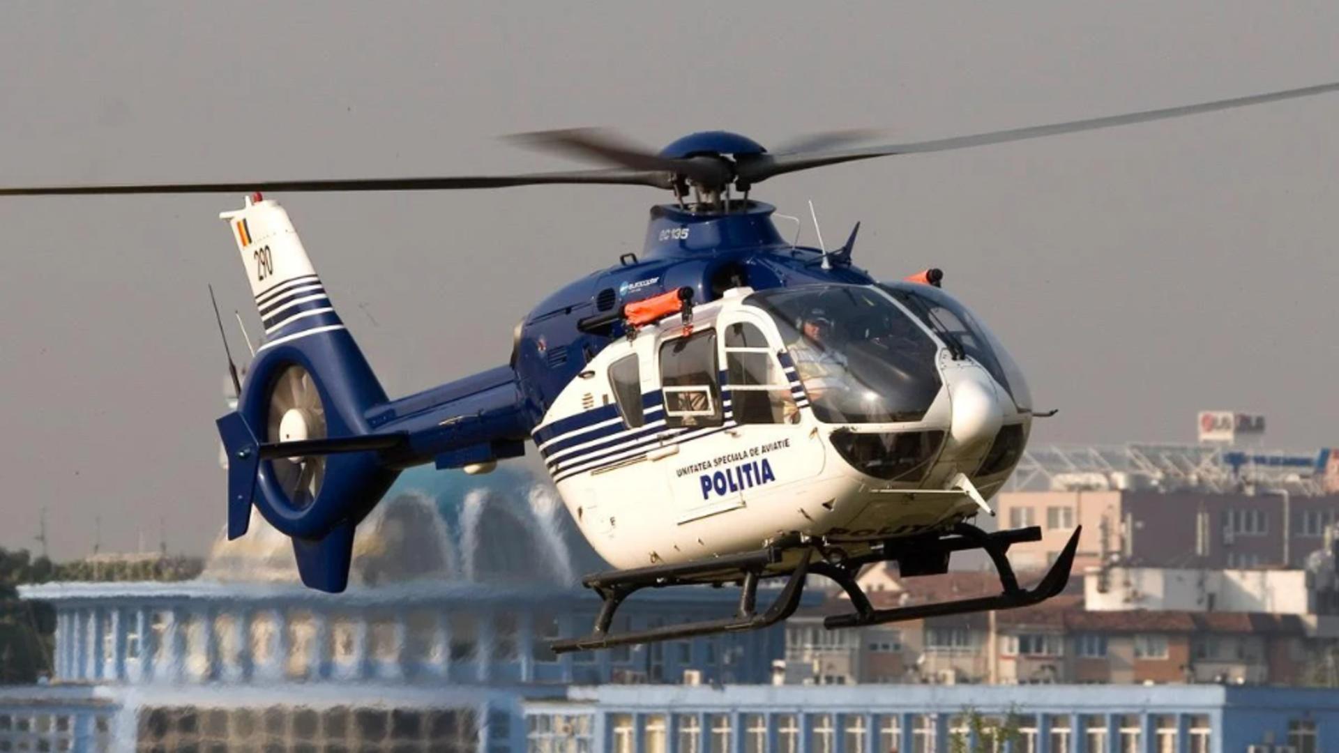 Polițiștii monitorizează traficul din elicopter, de Paște