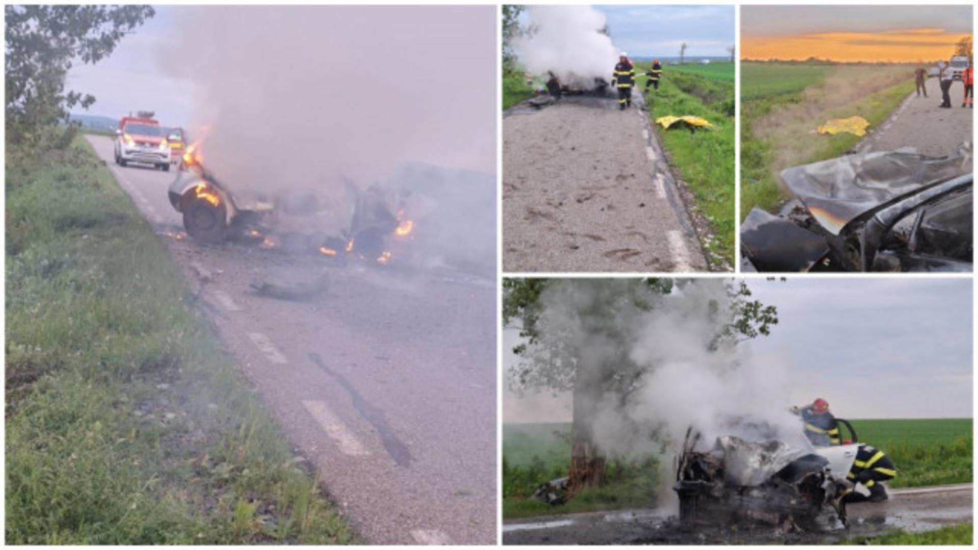 Accident rutier TERIFIANT! Un șofer de 29 de ani a murit după ce a intrat cu mașina într-un copac