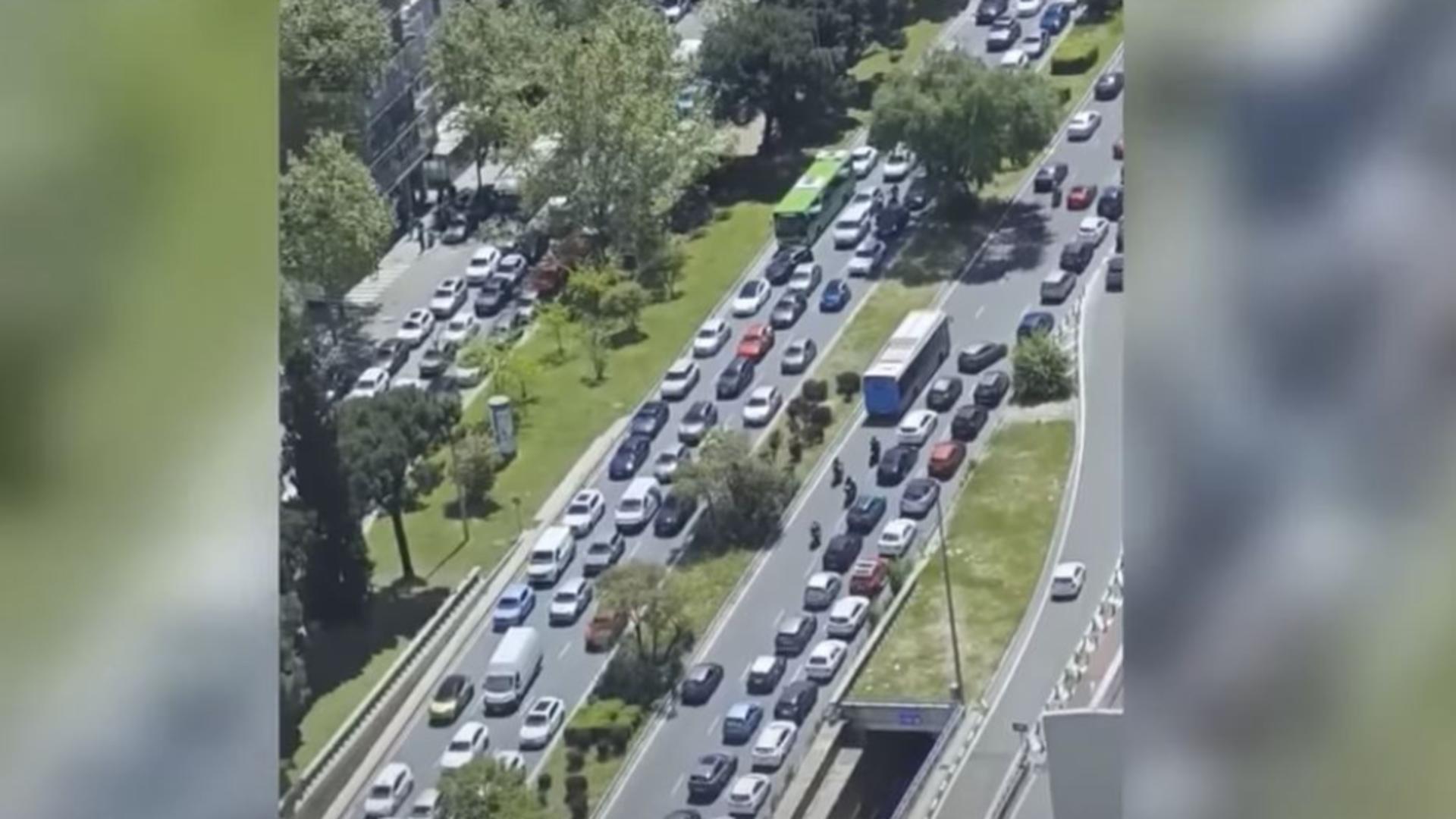Trafic blocat, în Madrid, din cauza penei de curent. Foto/Captură video