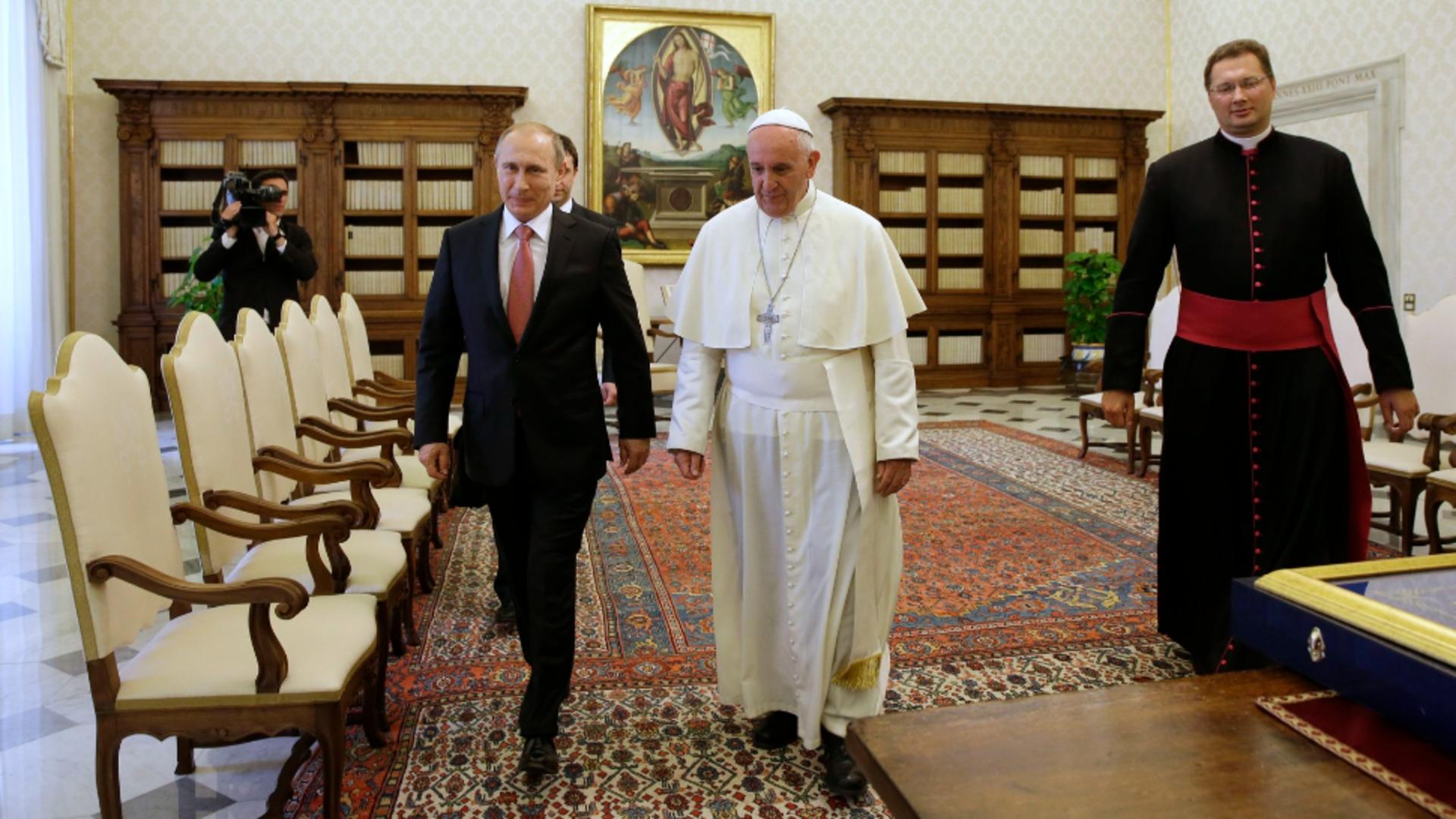 Vladimir Pitin și Papa Francisc, 10 iunie, 2015/ Profimedia