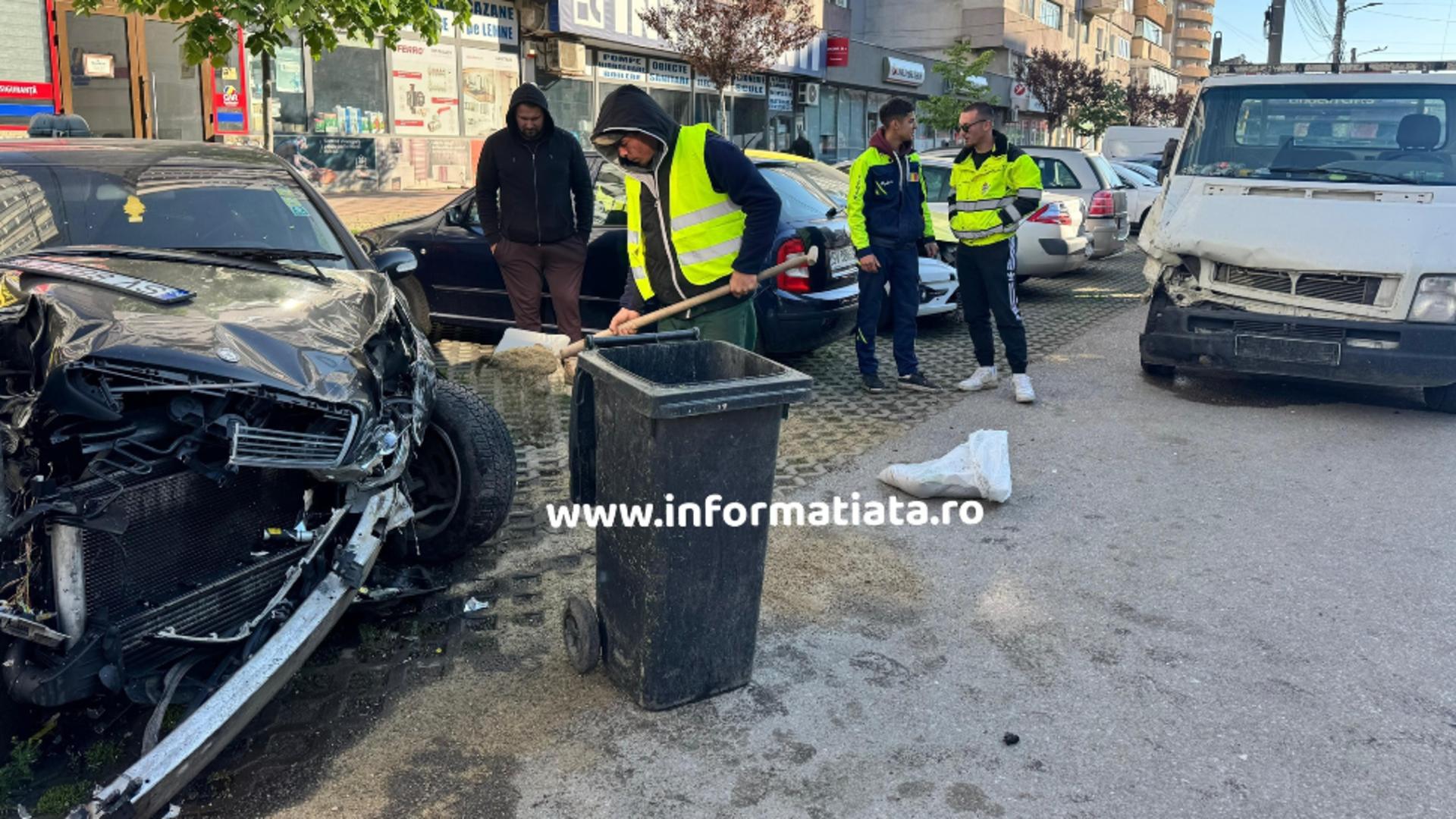 Carambol într-o parcare din Suceava: șapte mașini avariate după ce șoferul a adormit și a intrat cu o camionetă în plin