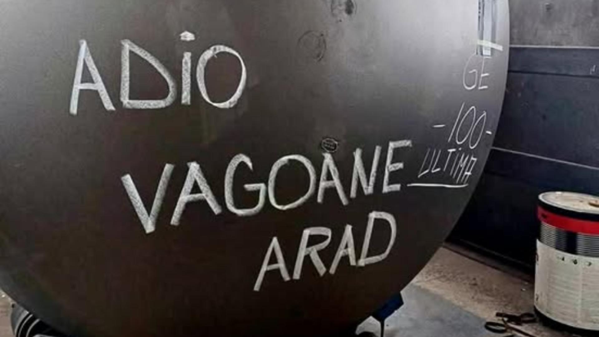 Ultimul vagon cisterna produs de fabrica din Arad (foto FB)