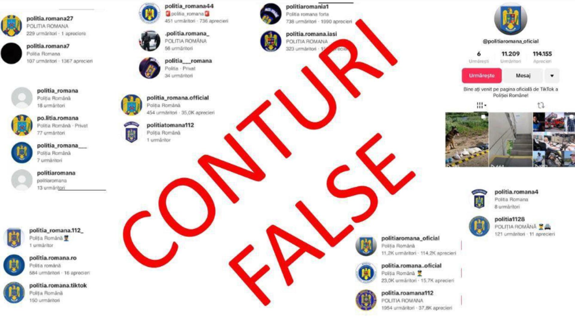 Peste 160 de conturi TikTok care utilizau ilegal însemnele Poliției Române, ELIMINATE. Anunțul MAI