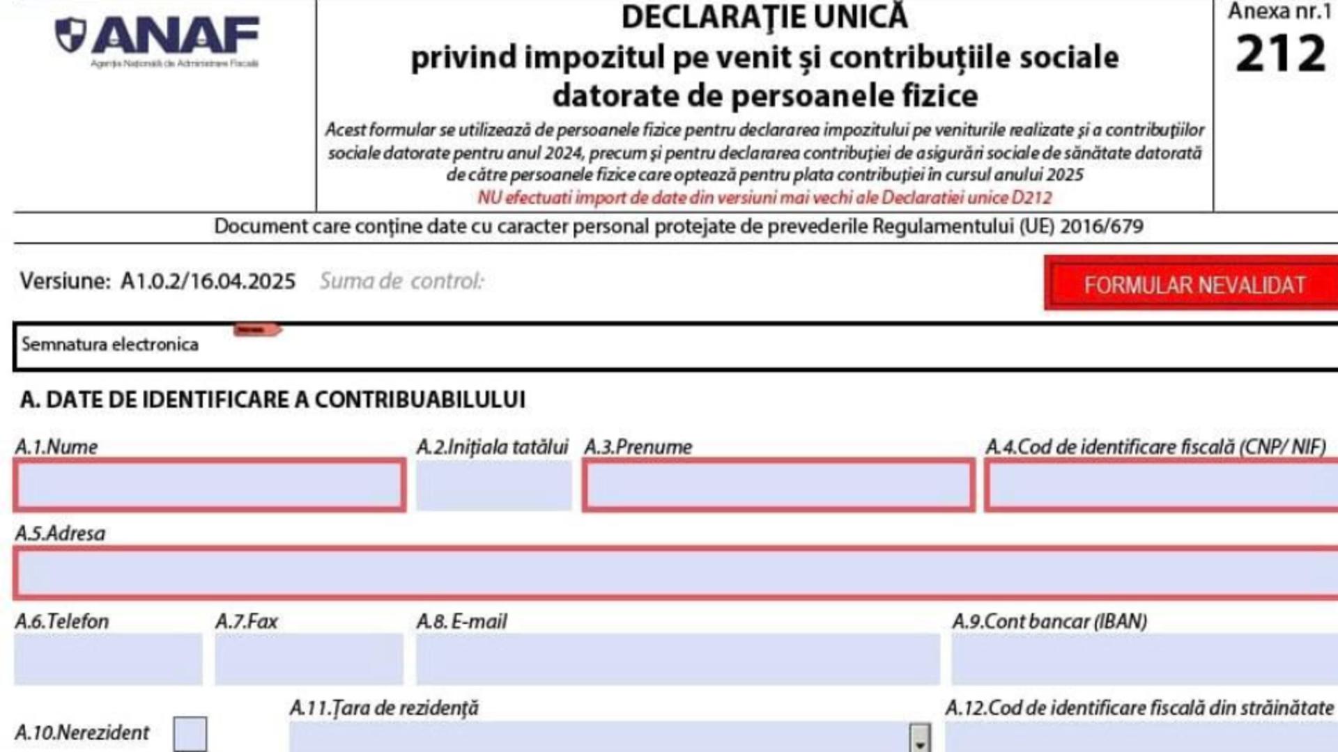 Anunț important pentru românii care încă nu și-au depus declarația unică la ANAF