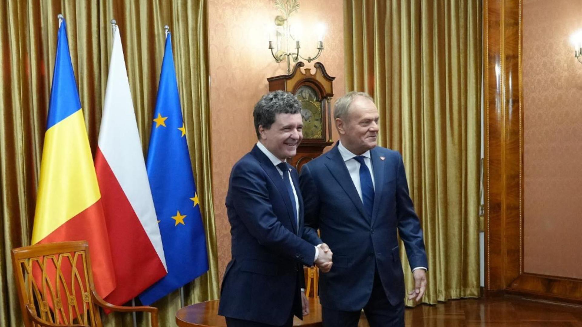Nicușor Dan s-a întâlnit cu premierul Donald Tusk 