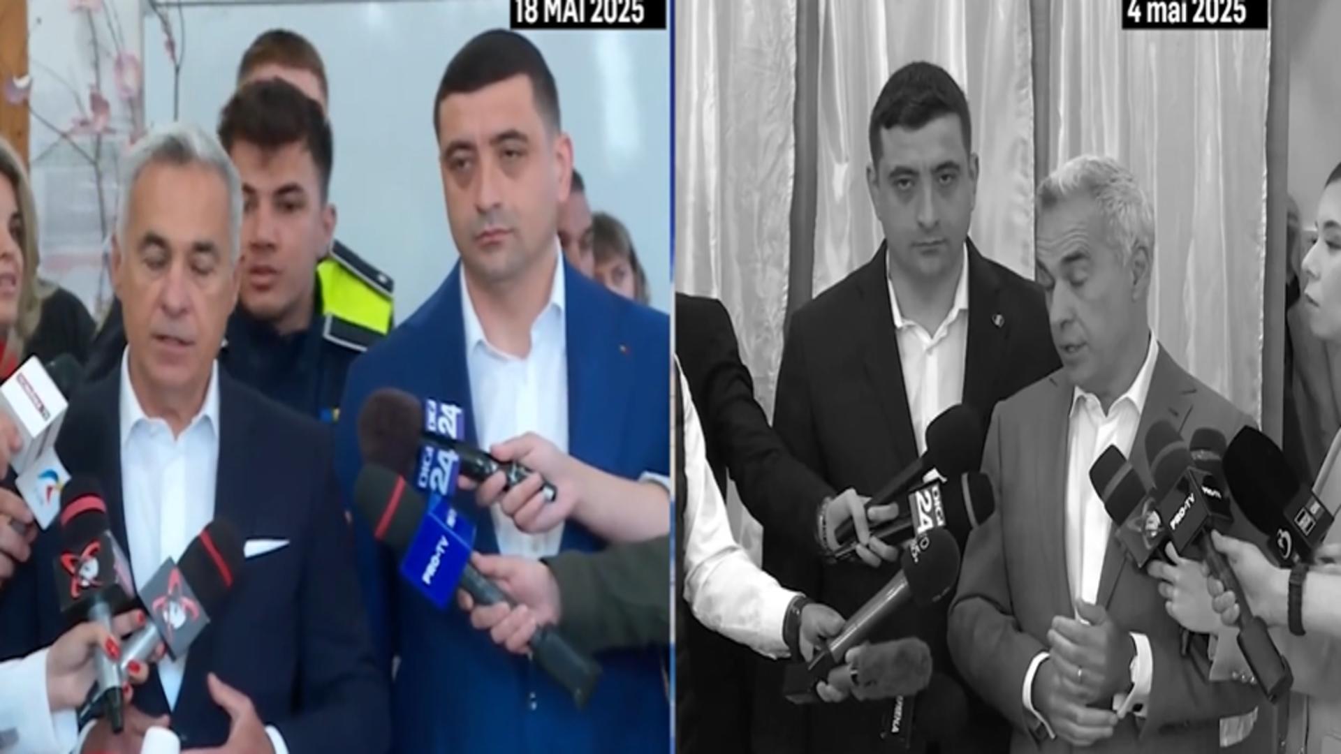Alegeri prezidențiale 2025. Georgescu și Simion, scoși de poliție din secția de votare /Captură video