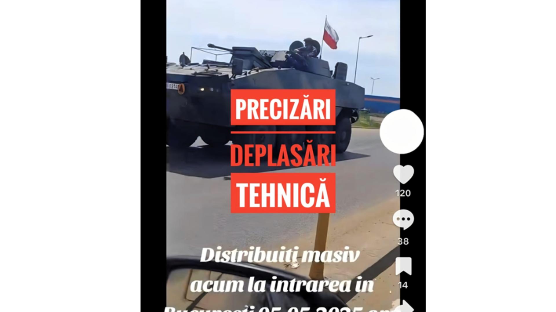Alertă de dezinformare, lansată de MApN! Un videoclip TikTok, cu un convoi militar, a stârnit  panică - FOTO